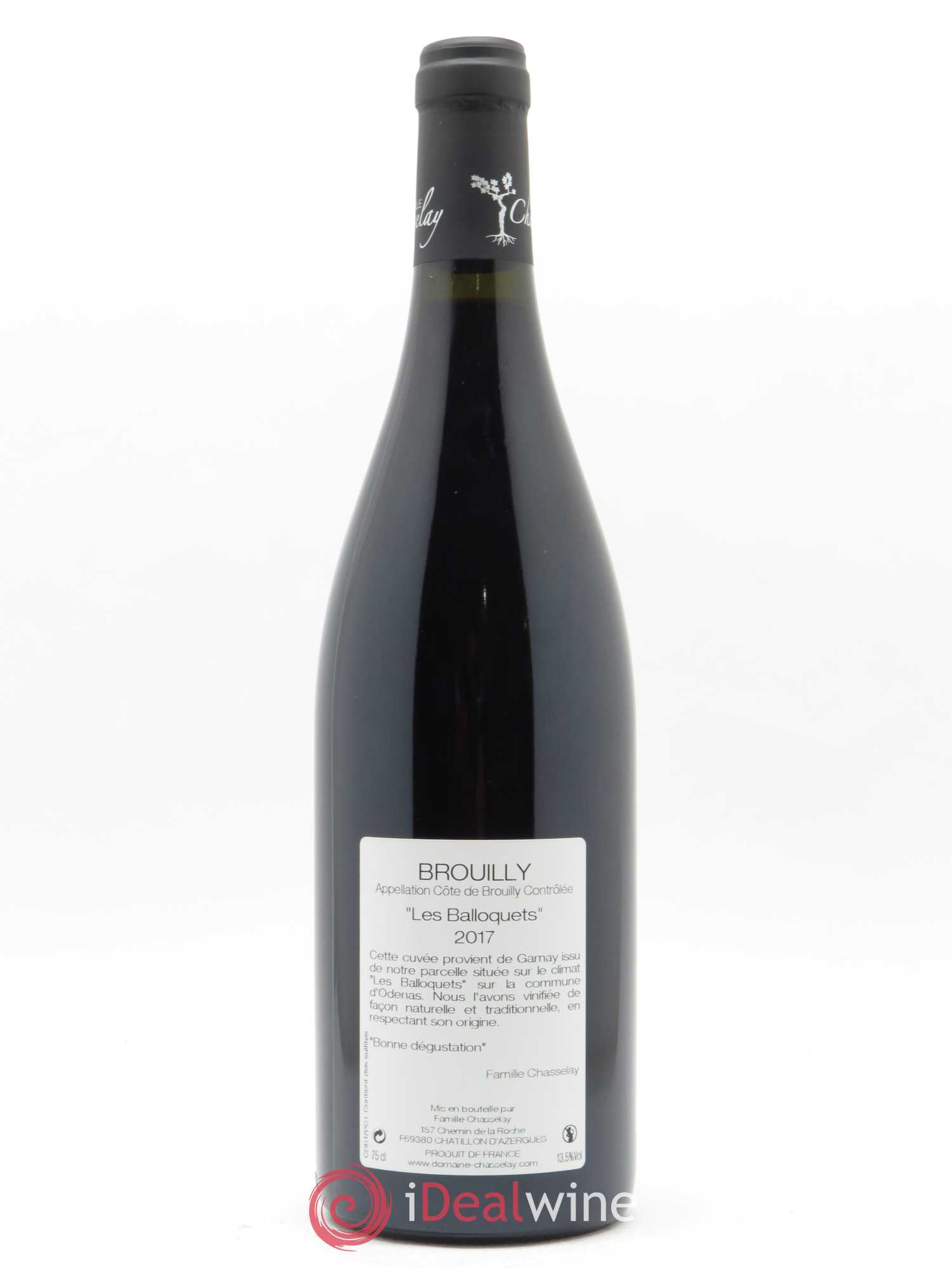 Brouilly Les Balloquets Chasselay 2017 - Lot de 1 bouteille - 1