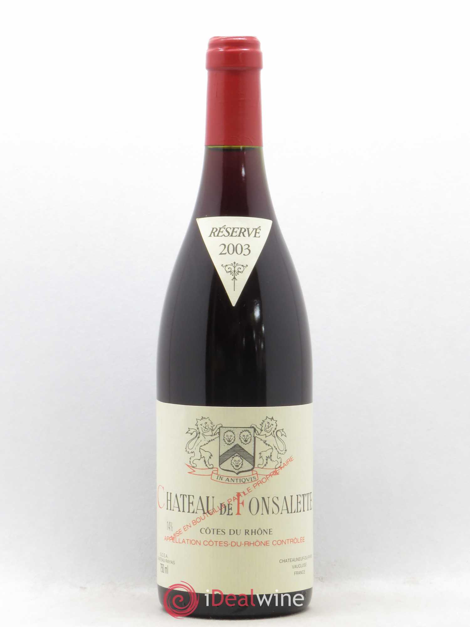 Côtes-du-Rhône Château de Fonsalette Emmanuel Reynaud 2003 - Lot de 1 bouteille - 0
