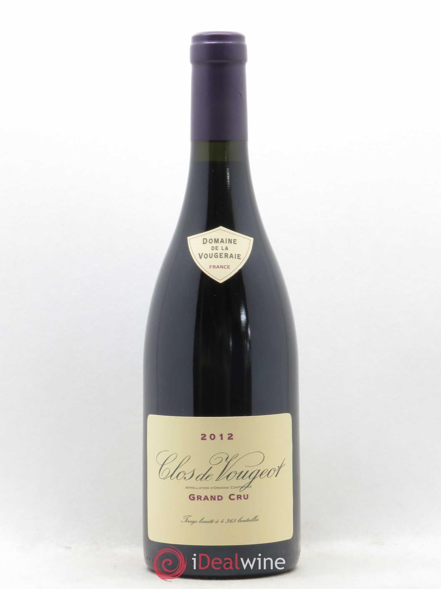 Clos de Vougeot Grand Cru La Vougeraie 2012 - Lot de 1 bouteille - 0