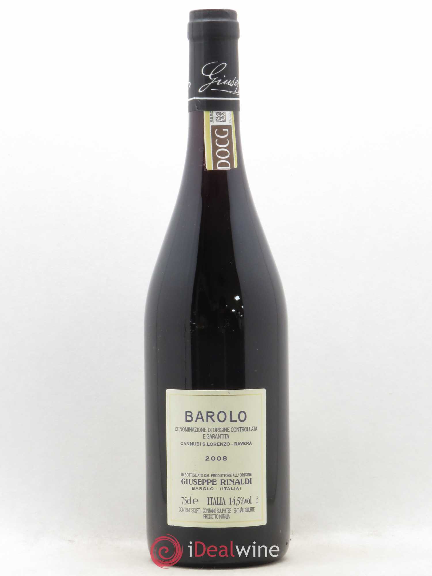 Barolo DOCG Cannubi San Lorenzo Ravera Giuseppe Rinaldi 2008 - Lot de 1 bouteille - 1