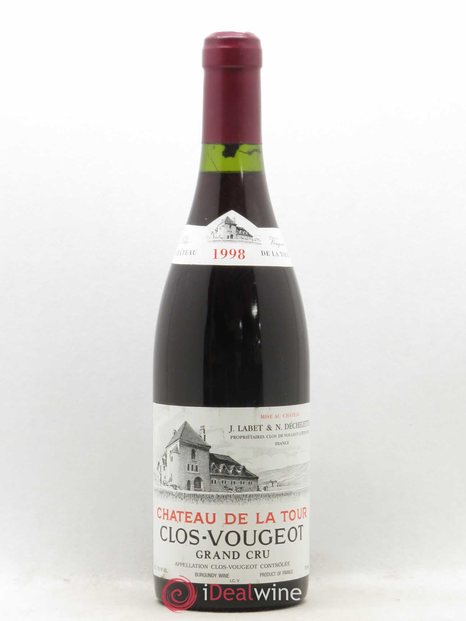 Clos de Vougeot Grand Cru Château de La Tour 1998 - Lot de 1 bouteille - 0