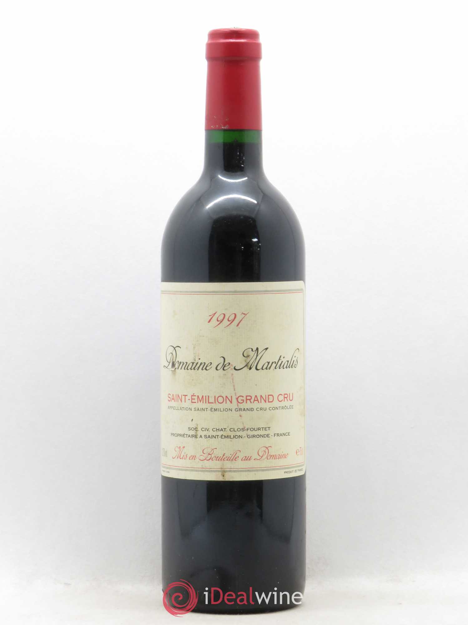Saint-Émilion Grand Cru Domaine de Martialis 1997 - Lot de 1 bouteille - 0