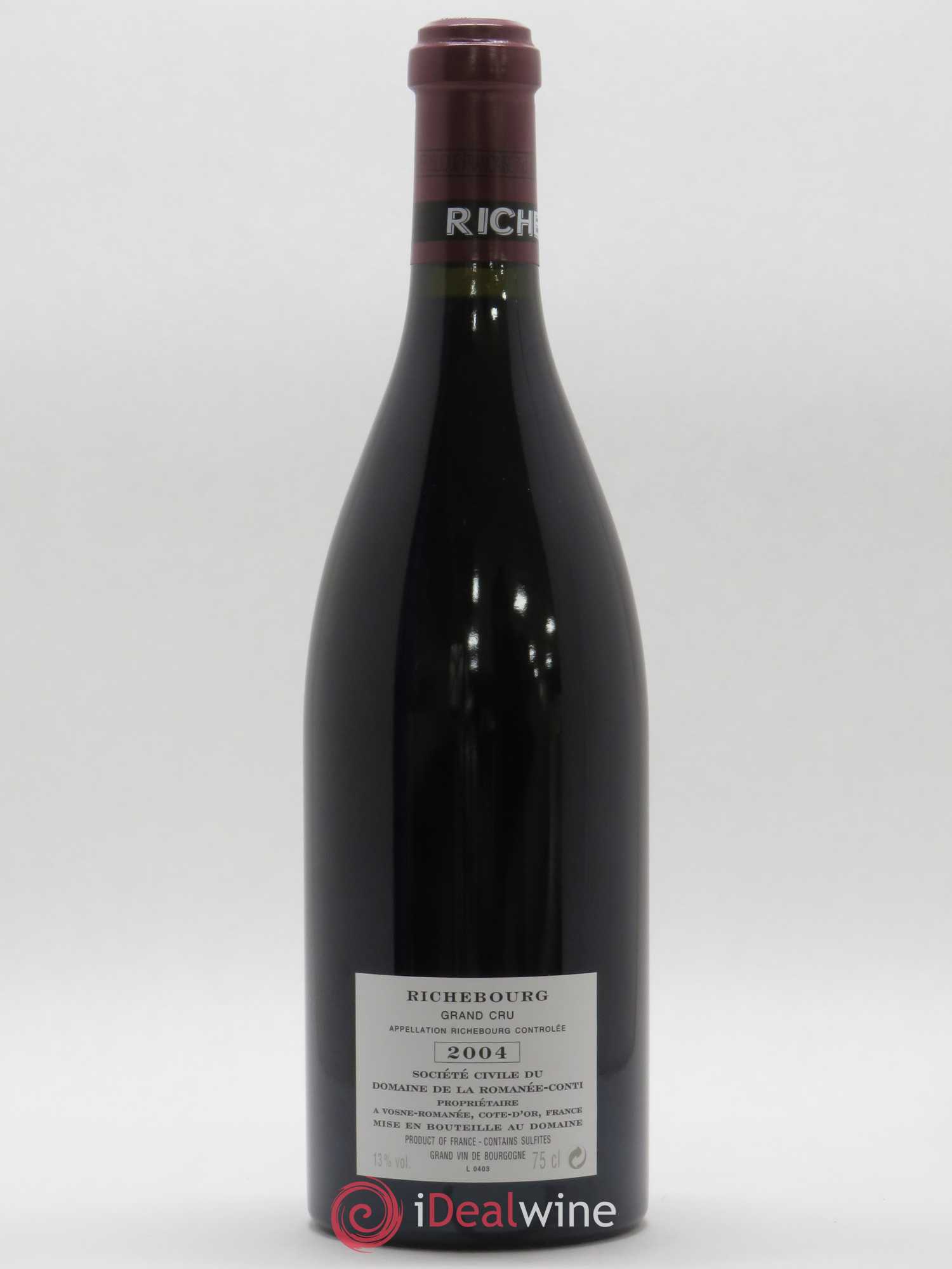 Richebourg Grand Cru Domaine de la Romanée-Conti 2004 - Lot de 1 bouteille - 1