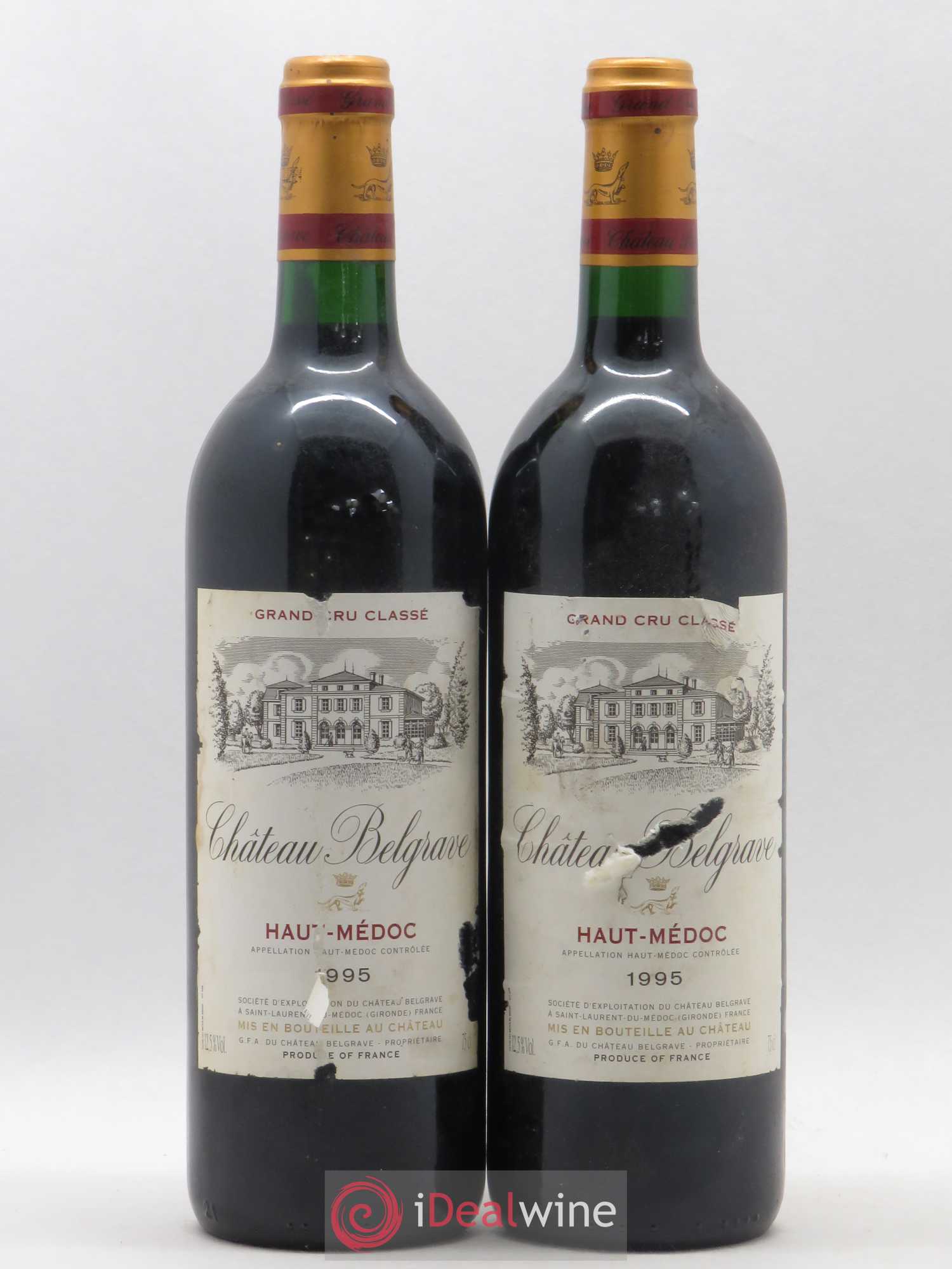 Château Belgrave 5ème Grand Cru Classé 1995 - Lot de 2 bouteilles - 0