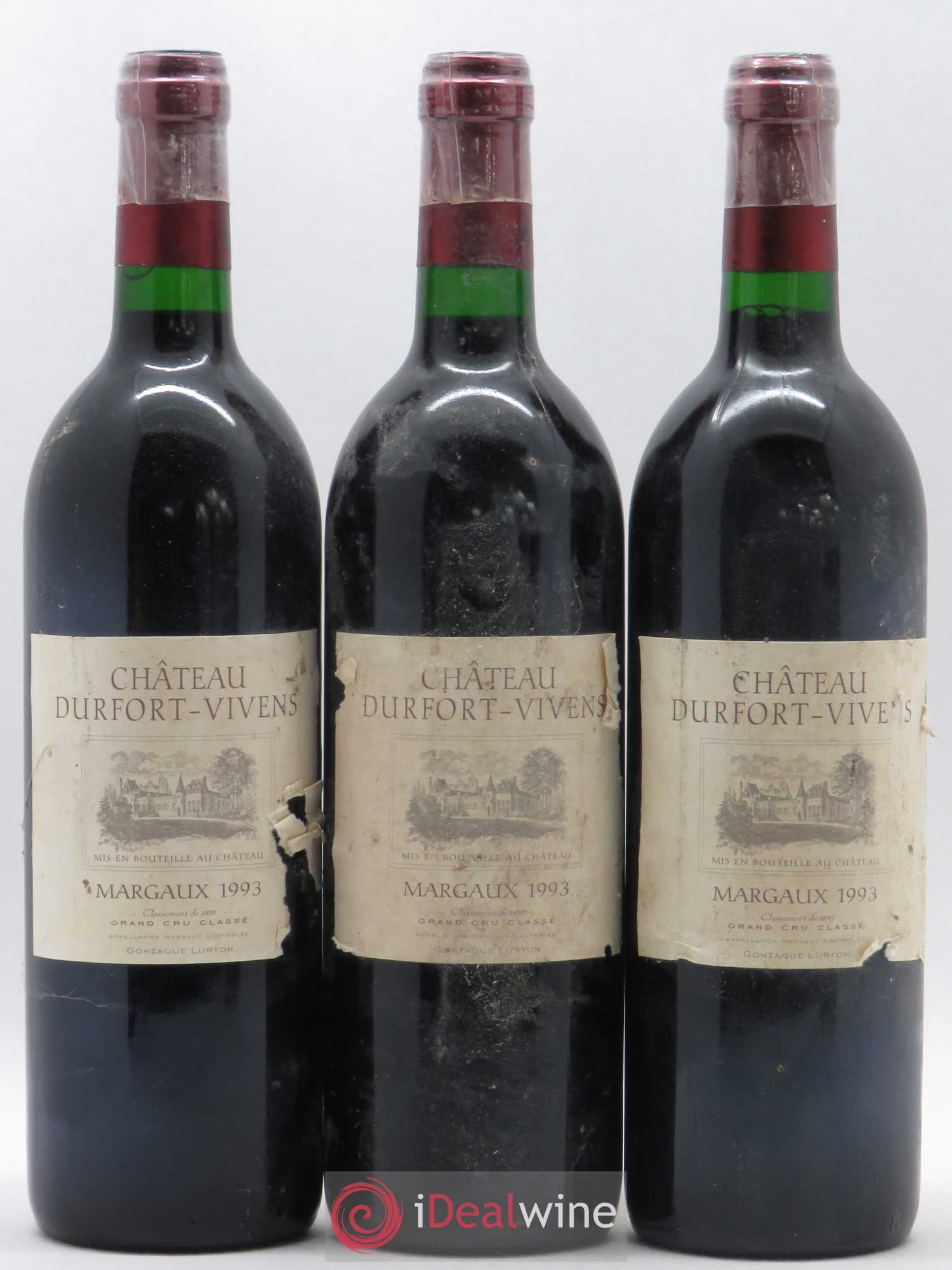 Château Durfort Vivens 2ème Grand Cru Classé 1993 - Lot de 3 bouteilles - 0