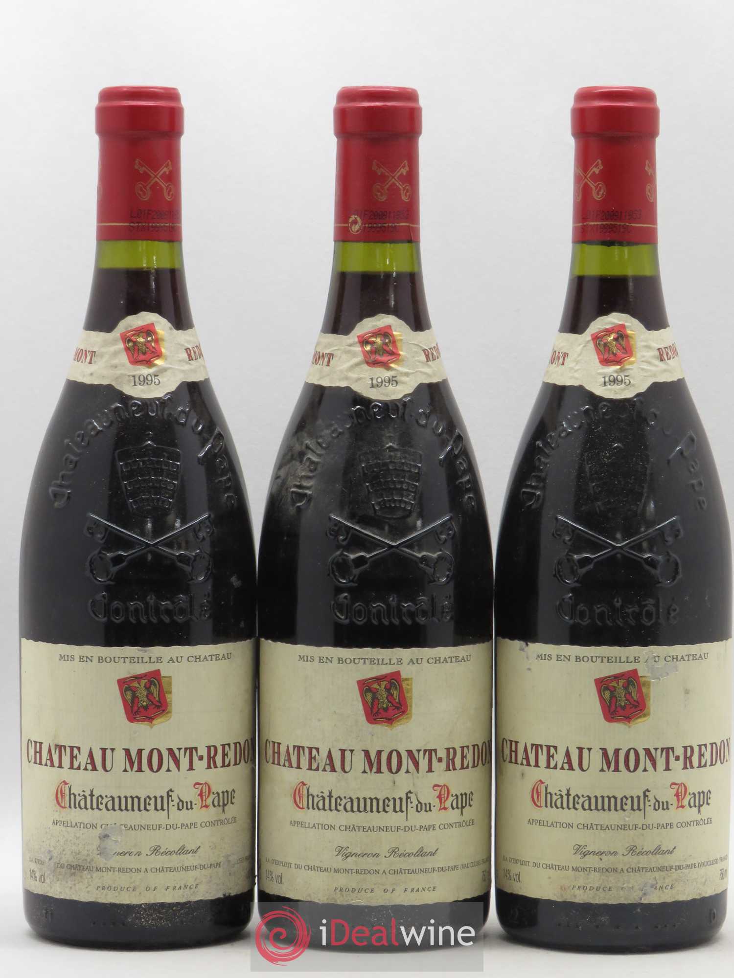 Châteauneuf-du-Pape Château Mont-Redon Famille Abeille-Fabre 1995 - Lot de 3 bouteilles - 0