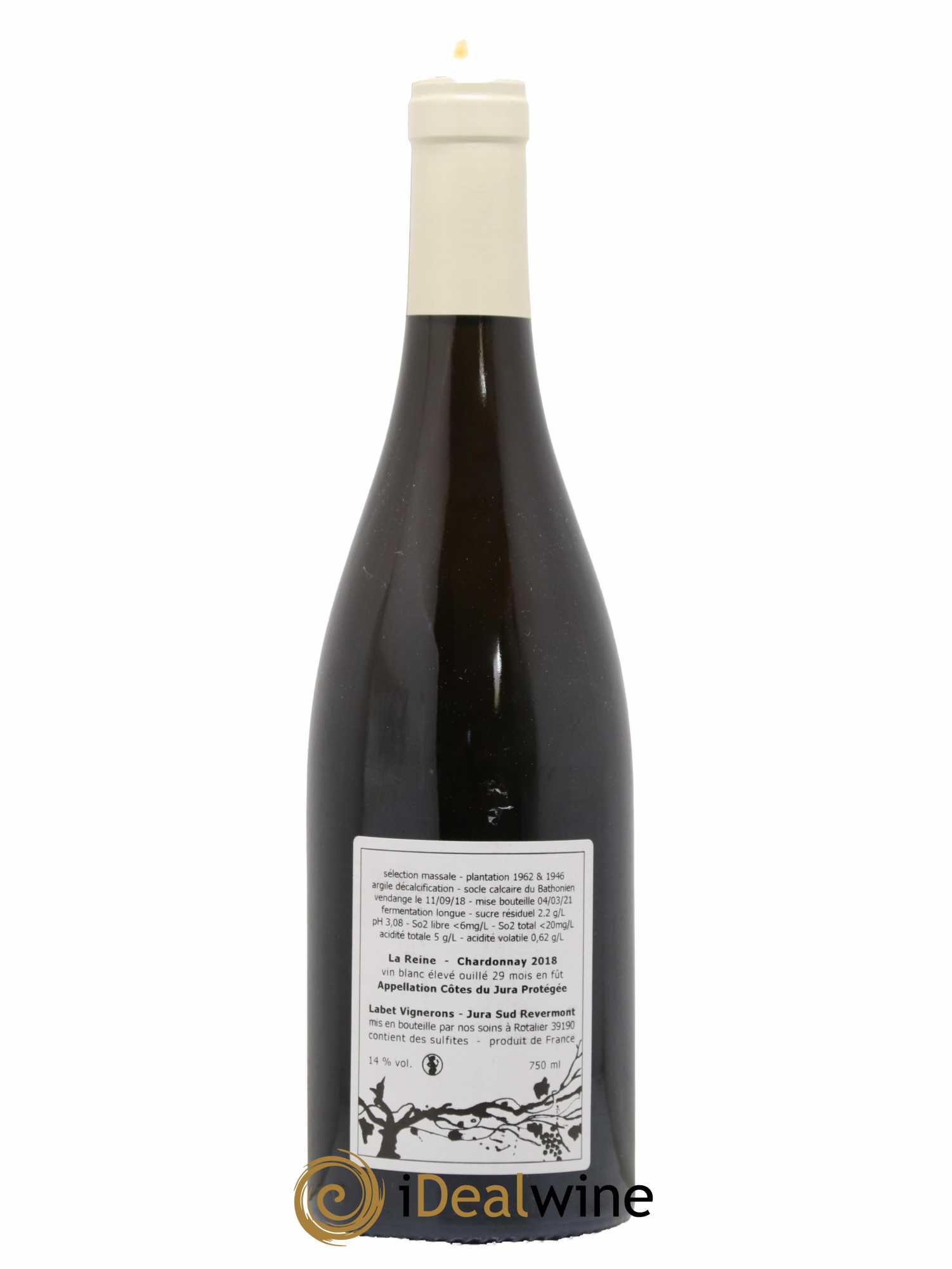 Côtes du Jura Chardonnay La Reine Romain - Julien - Charline Labet 2018 - Lot de 1 bouteille - 1