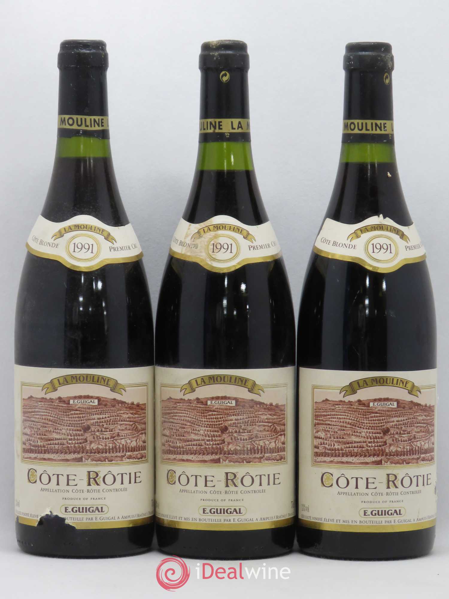Côte-Rôtie La Mouline Guigal 1991 - Lot de 3 bouteilles - 0