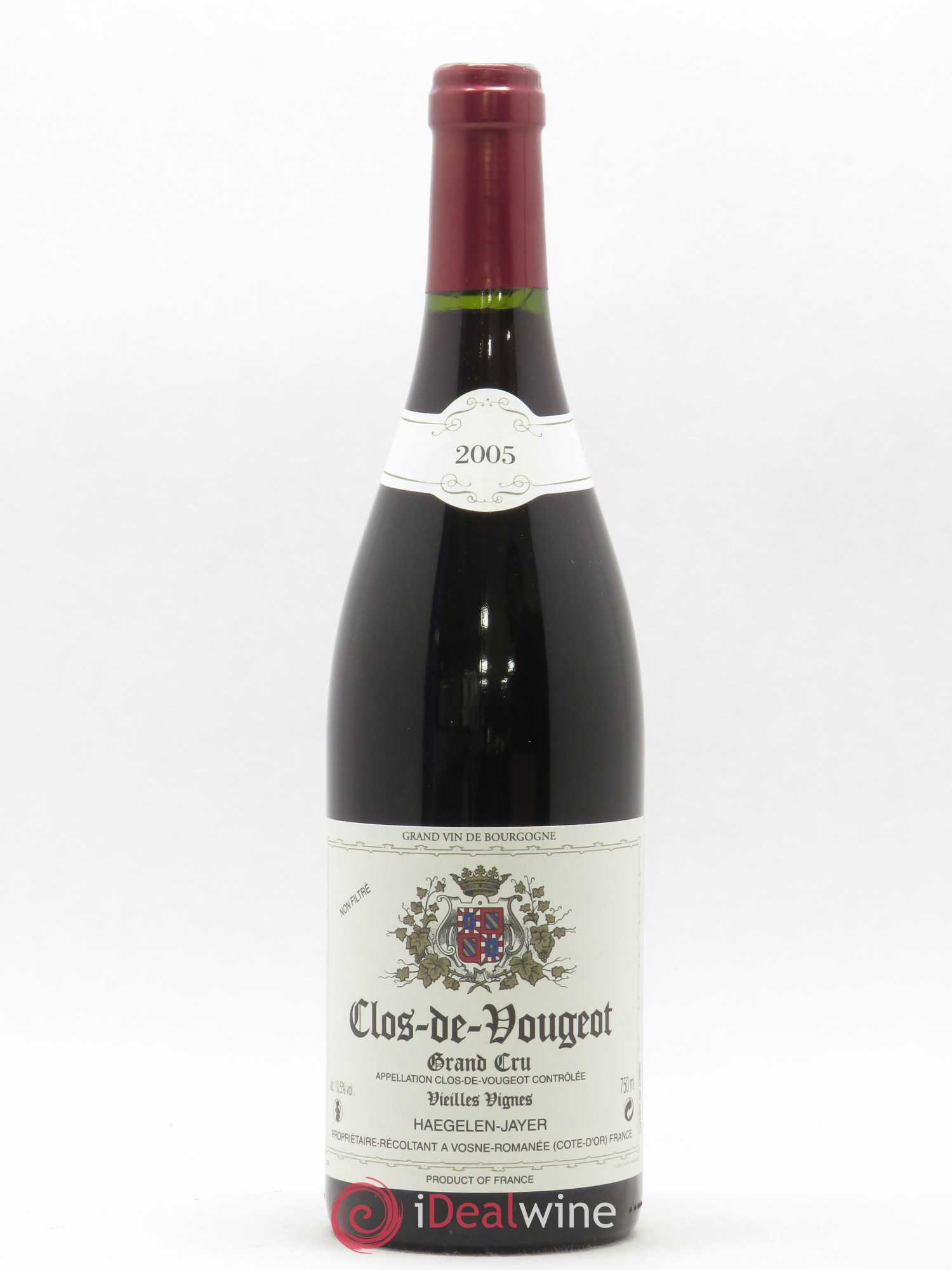 Clos de Vougeot Grand Cru Vieilles Vignes Haegelen-Jayer 2005 - Posten von 1 Flasche - 0