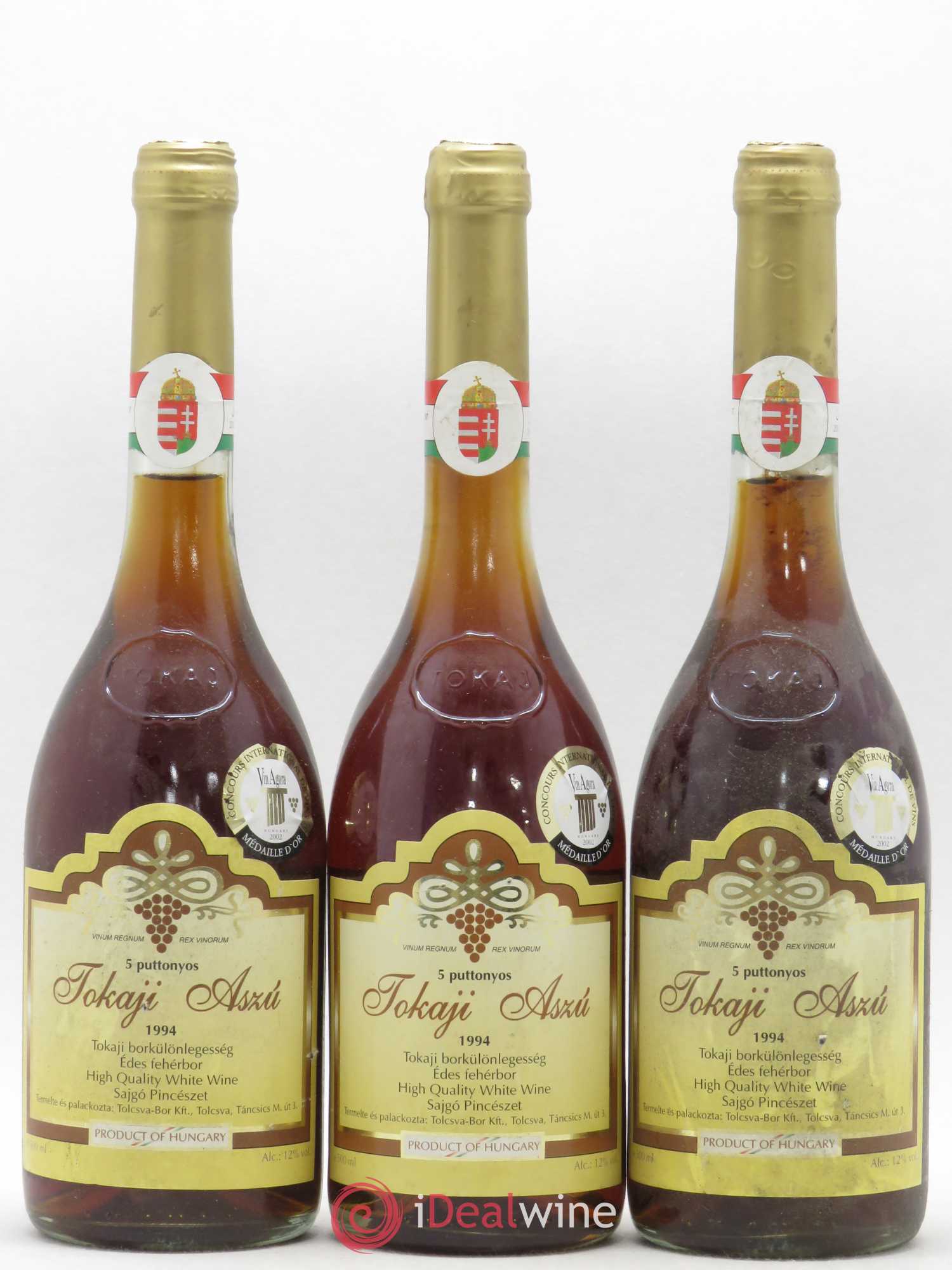Tokaji Aszu 5 Puttonyos Sajgo Pinceszet 1994 - Lot of 3 bottles - 0