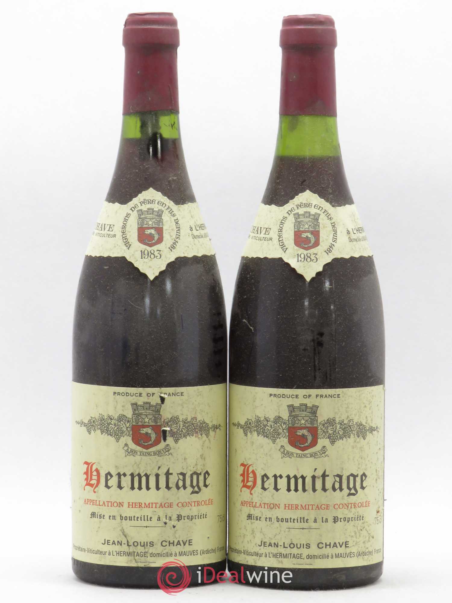Hermitage Jean-Louis Chave 1983 - Lot de 2 bouteilles - 0