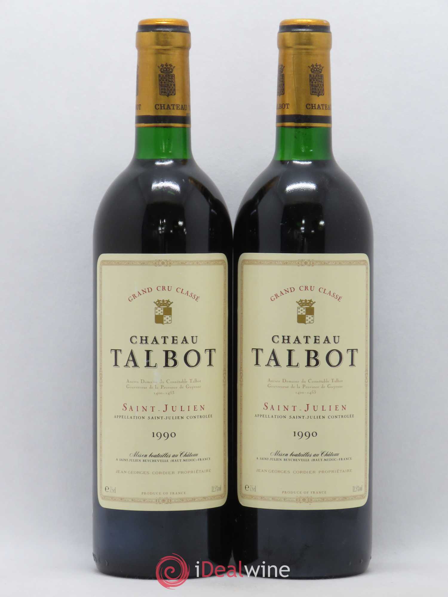 Château Talbot 4ème Grand Cru Classé 1990 - Lot de 2 bouteilles - 0