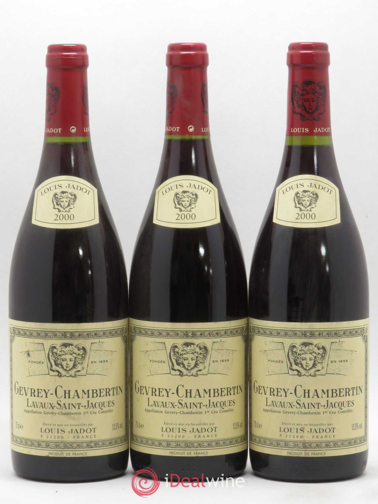 Gevrey-Chambertin 1er Cru Lavaux Saint Jacques Maison Louis Jadot 2000 - Lot de 3 bouteilles - 0
