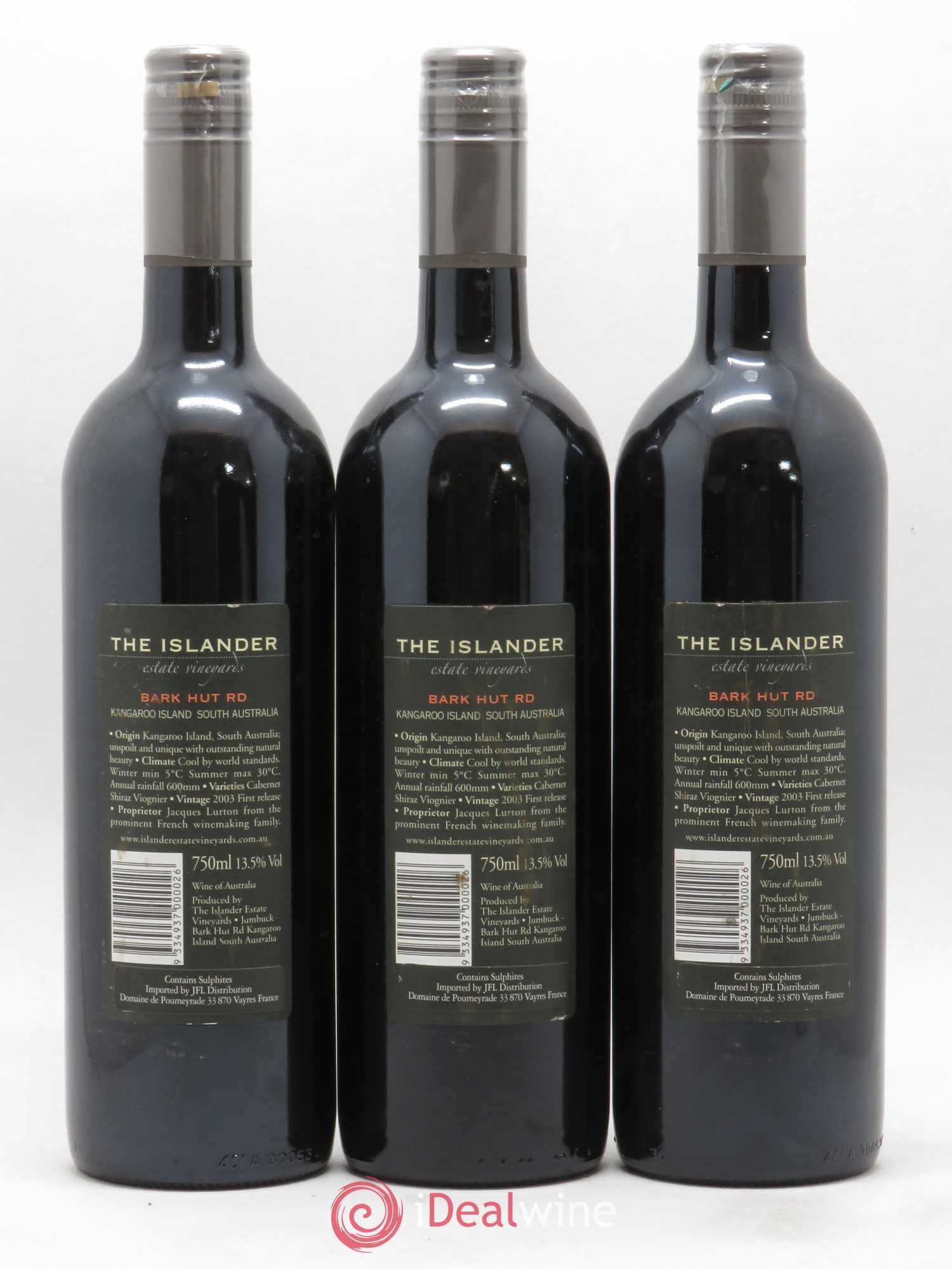 Australie Kangaroo Island Bark Hut Rd The Islander 2003 - Lot de 3 bouteilles - 1