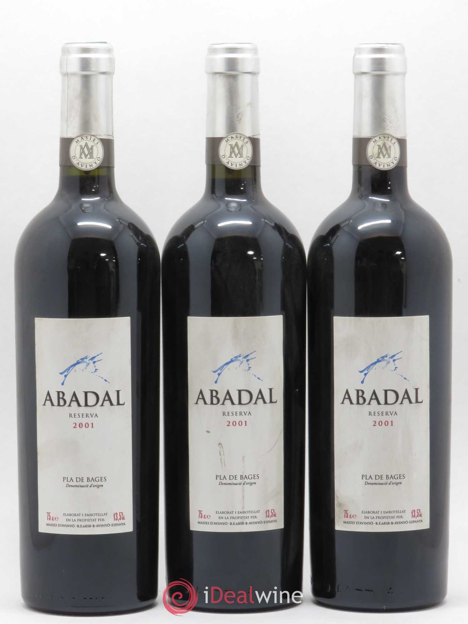 Espagne Pla de Bages DO Abadal Reserva Masies d'Avinyo 2001 - Posten von 3 Flaschen - 0