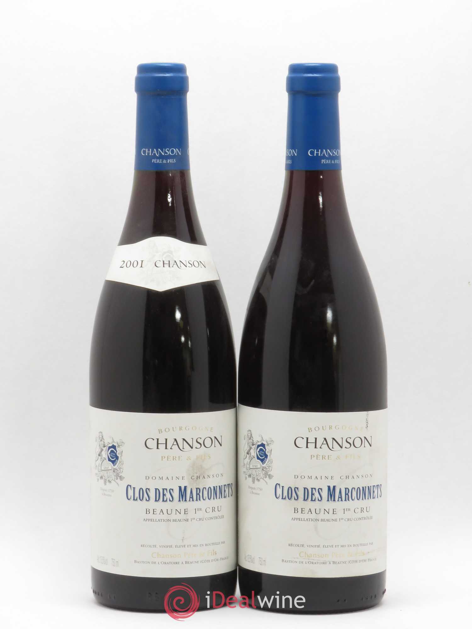Beaune 1er Cru Clos des Marconnets Chanson 2001 - Lot de 2 bouteilles - 0