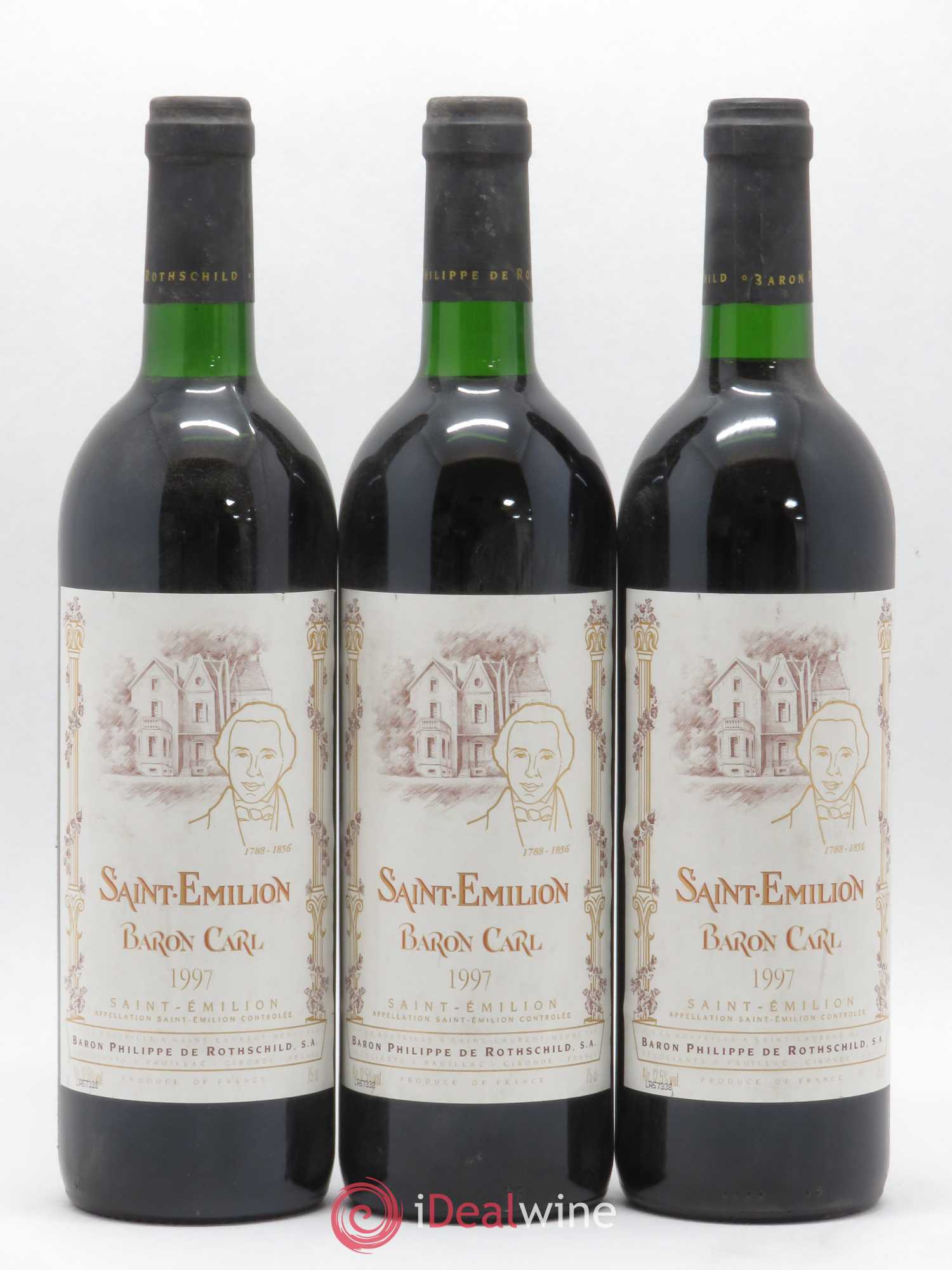 Saint-Émilion Baron Carl Philippe de Rothschild 1997 - Lot de 3 bouteilles - 0