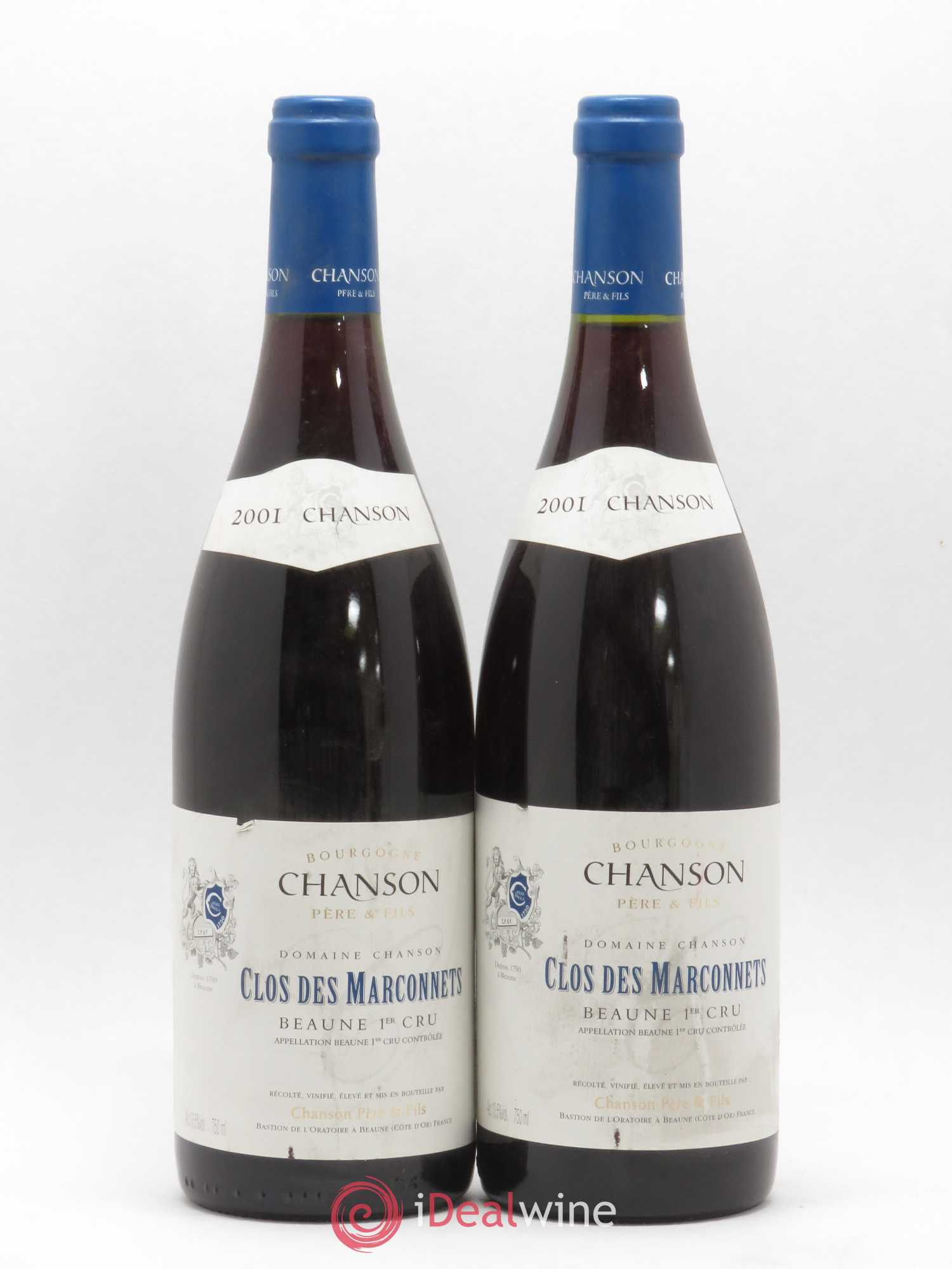 Beaune 1er Cru Clos des Marconnets Chanson 2001 - Lot de 2 bouteilles - 0