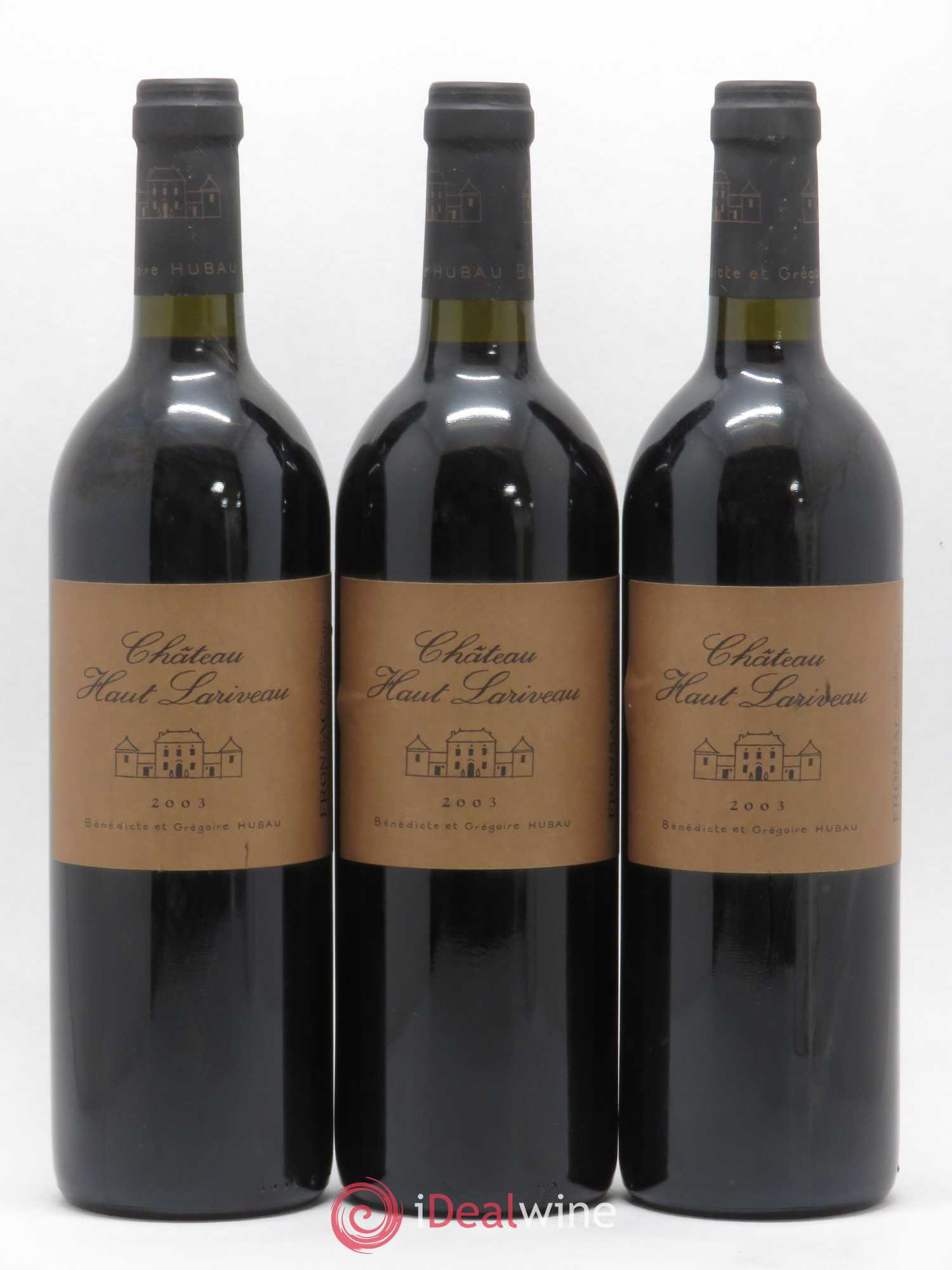 Fronsac Château Haut Lariveau 2003 - Posten von 3 Flaschen - 0