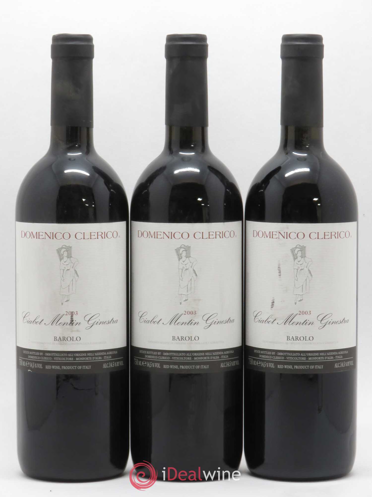 Barolo Ciabot Mentin Ginestra Domenico Clerico 2003 - Posten von 3 Flaschen - 0
