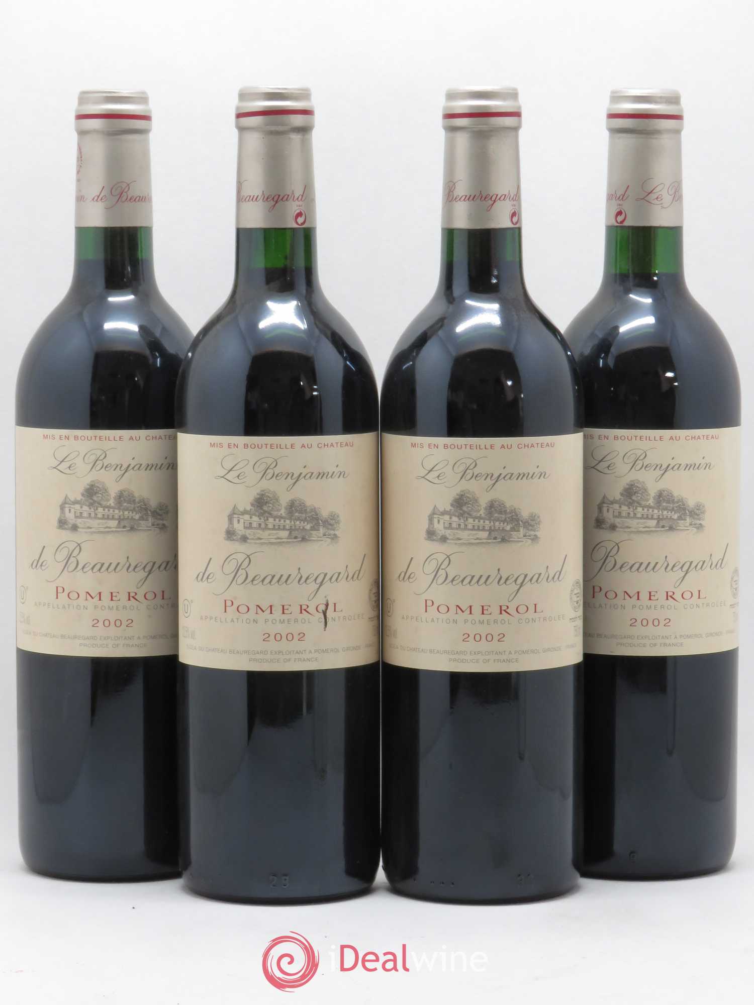 Pomerol Le Benjamin de Beauregard 2002 - Posten von 4 Flaschen - 0