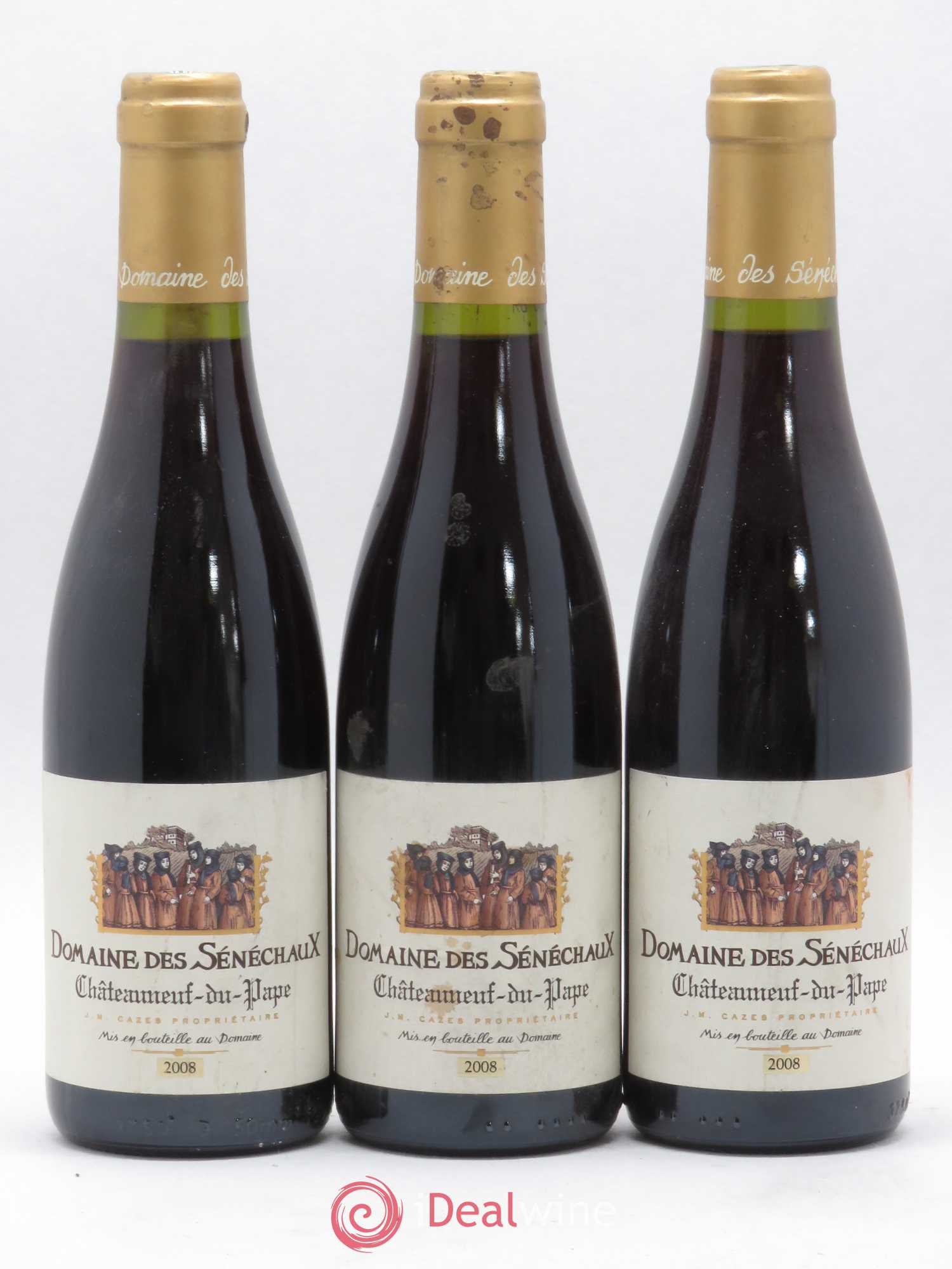 Châteauneuf-du-Pape Sénéchaux (Domaine des) Famille J-M. Cazès 2008 - Lot de 3 demi bouteilles - 0
