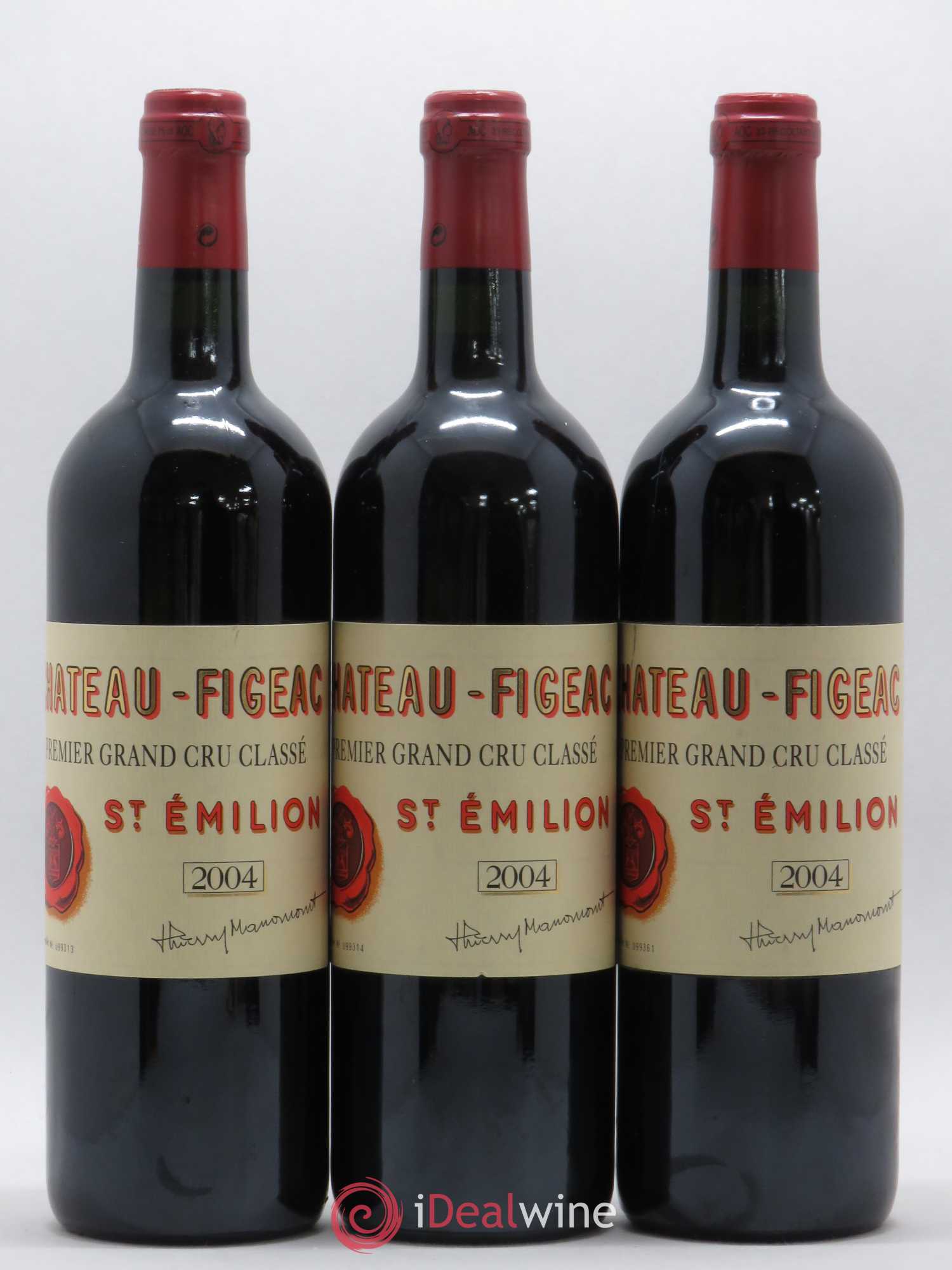 Château Figeac 1er Grand Cru Classé A 2004 - Lot de 3 bouteilles - 0