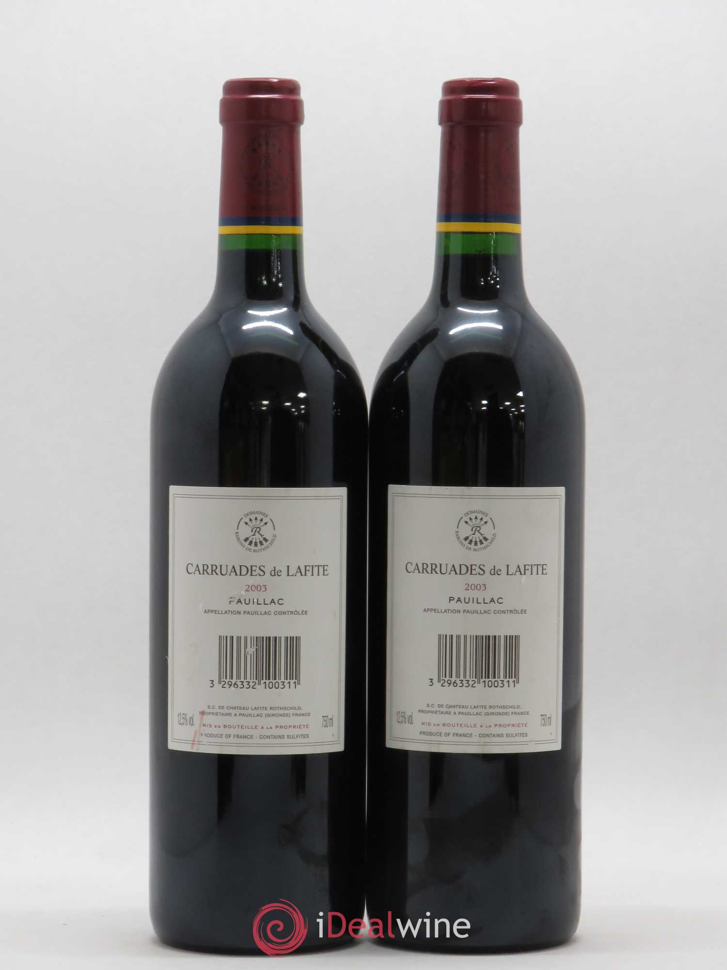 Carruades de Lafite Rothschild Second Vin 2003 - Lot de 2 bouteilles - 1
