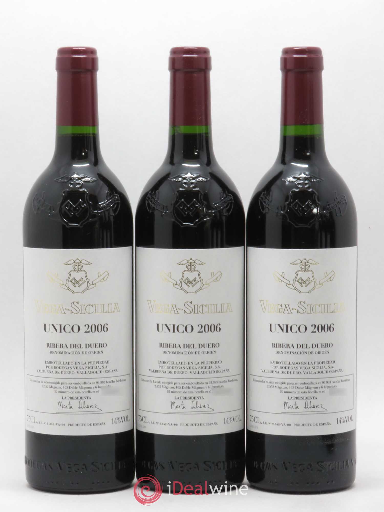 Ribera Del Duero DO Vega Sicilia Unico Famille Alvarez 2006 - Lot de 3 bouteilles - 0