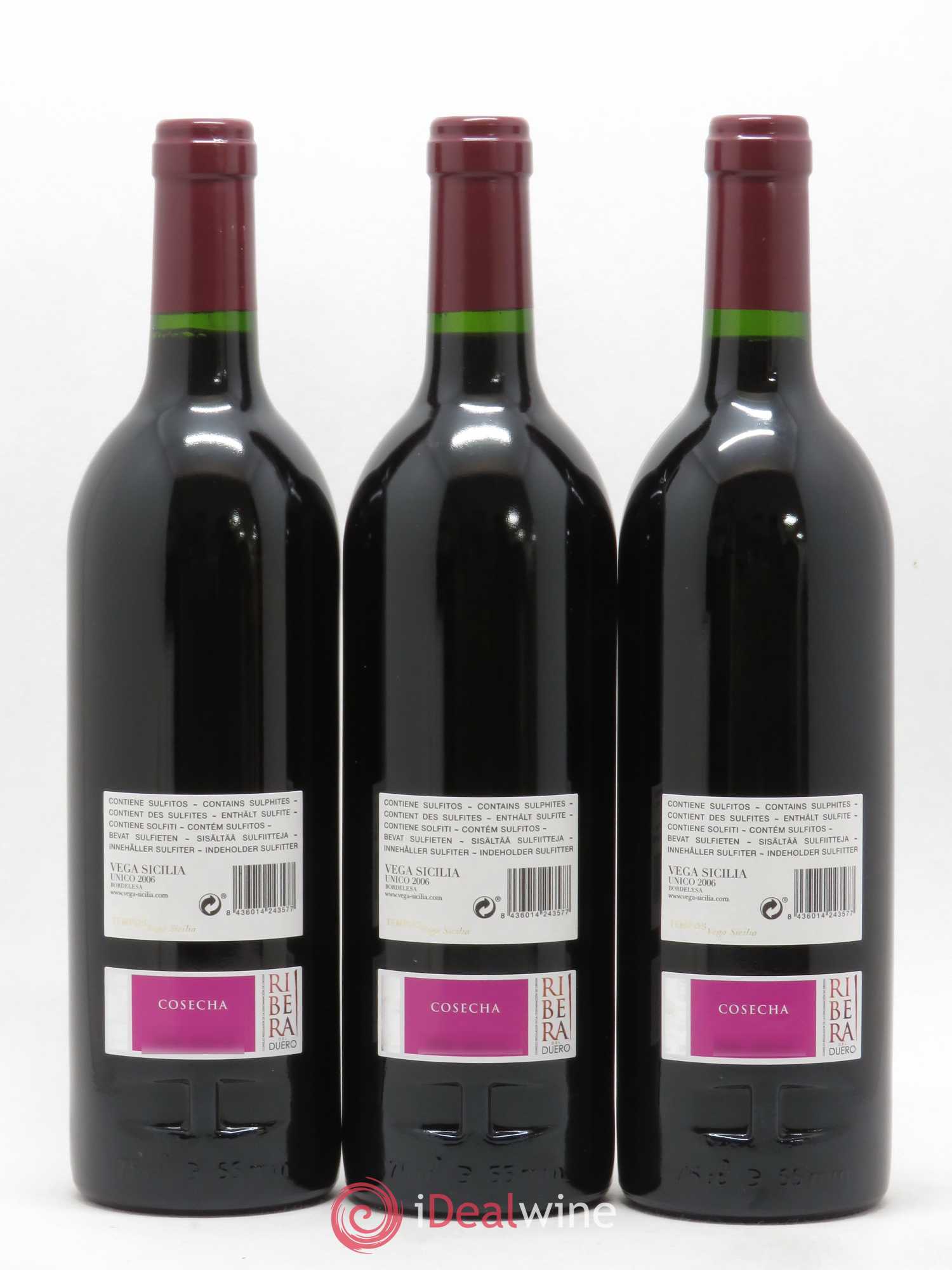 Ribera Del Duero DO Vega Sicilia Unico Famille Alvarez 2006 - Lot de 3 bouteilles - 1