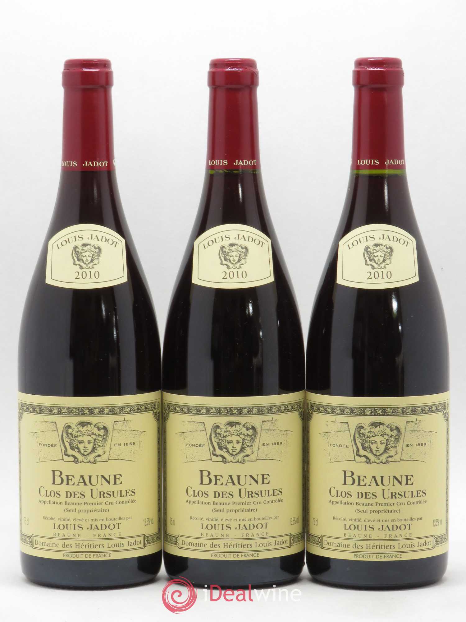 Beaune 1er Cru Clos des Ursules Maison Louis Jadot 2010 - Lot de 3 bouteilles - 0