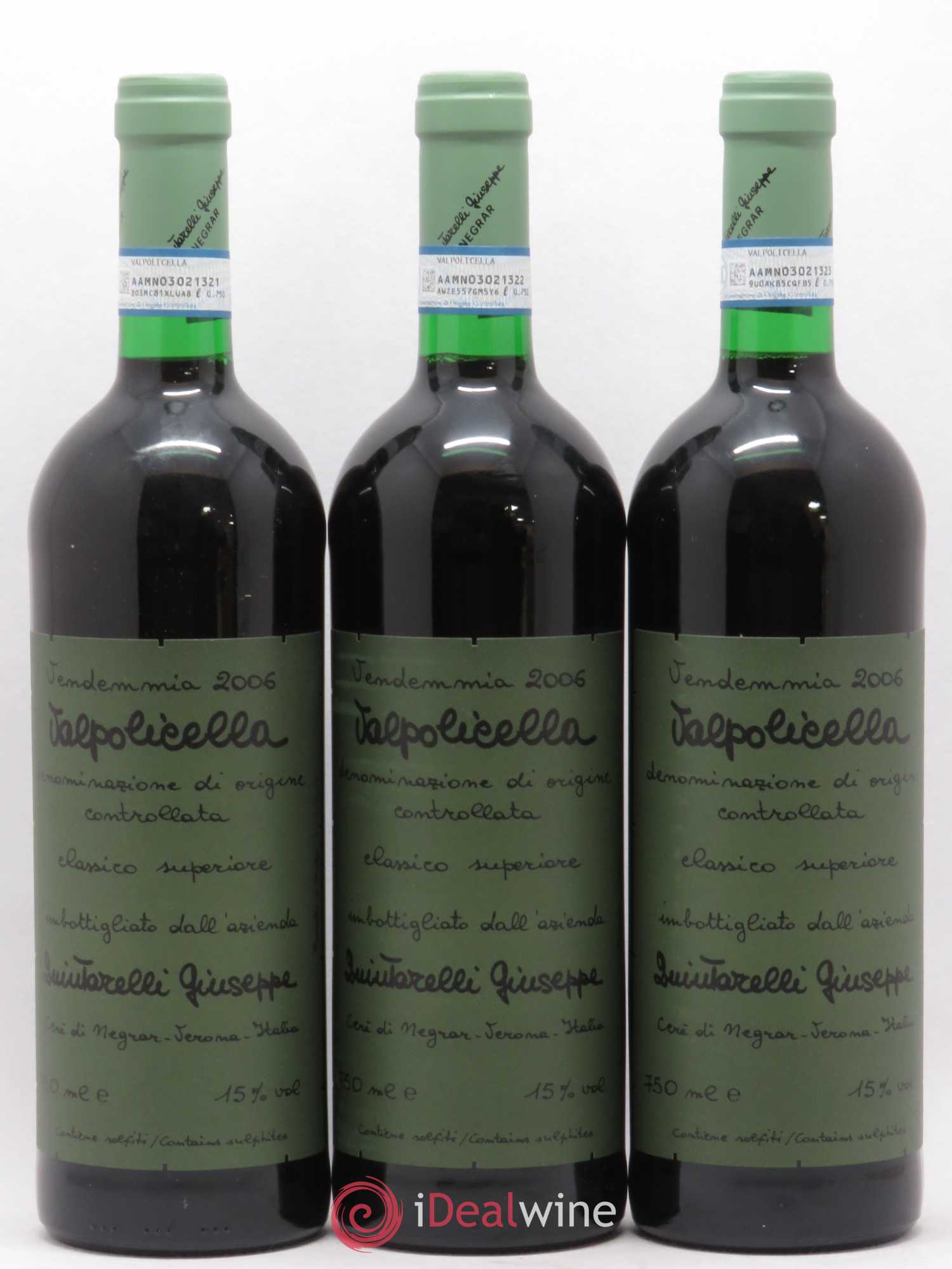 Valpolicella Classico Superiore Giuseppe Quintarelli 2006 - Lot de 3 bouteilles - 0