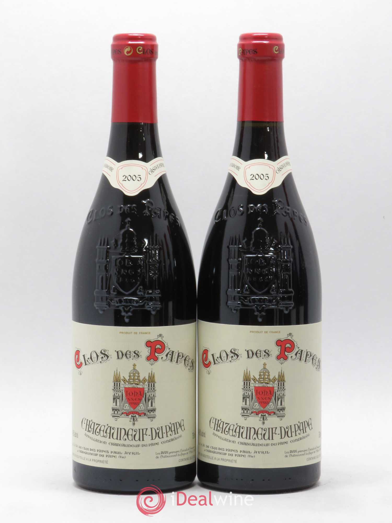 Châteauneuf-du-Pape Clos des Papes - Paul Avril 2005 - Lot de 2 bouteilles - 0