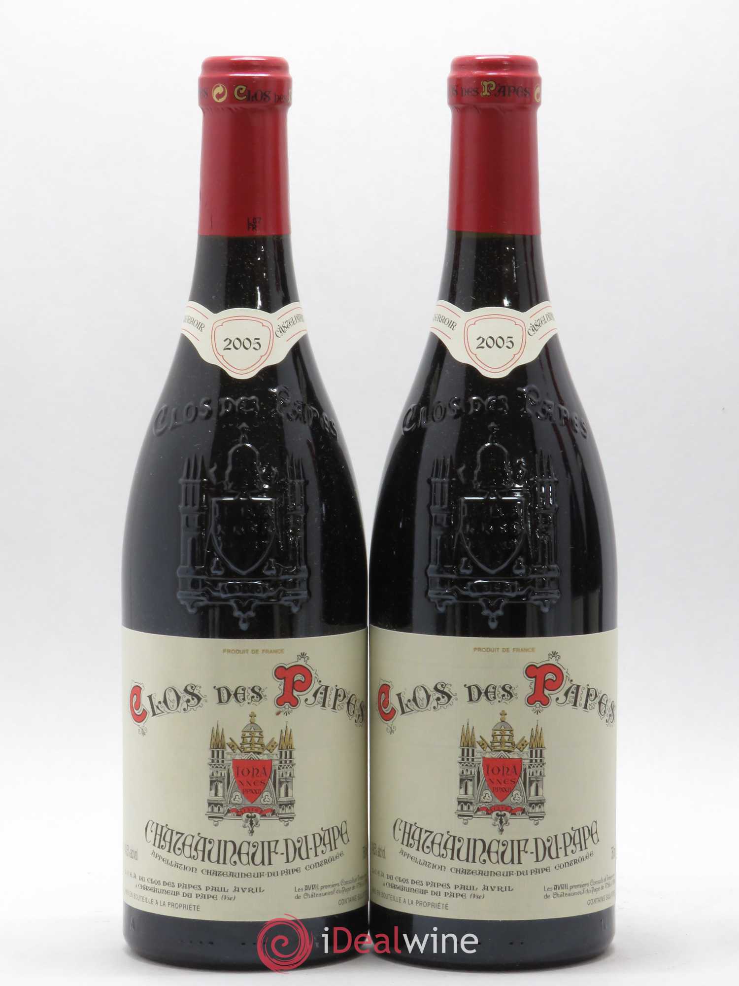 Châteauneuf-du-Pape Clos des Papes - Paul Avril 2005 - Lot de 2 bouteilles - 0