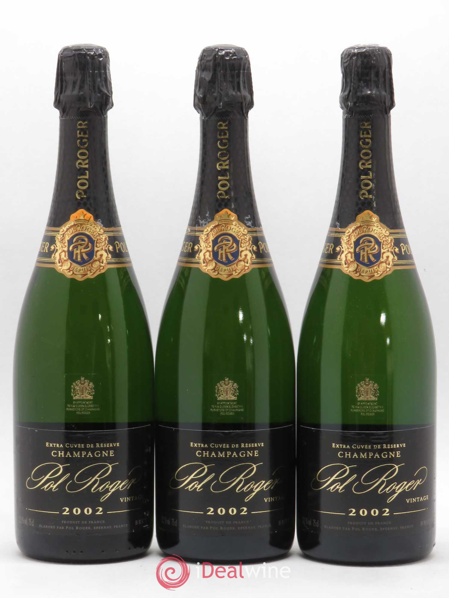 Brut Vintage Pol Roger Extra Cuvée de Réserve 2002 - Lot de 3 bouteilles - 0