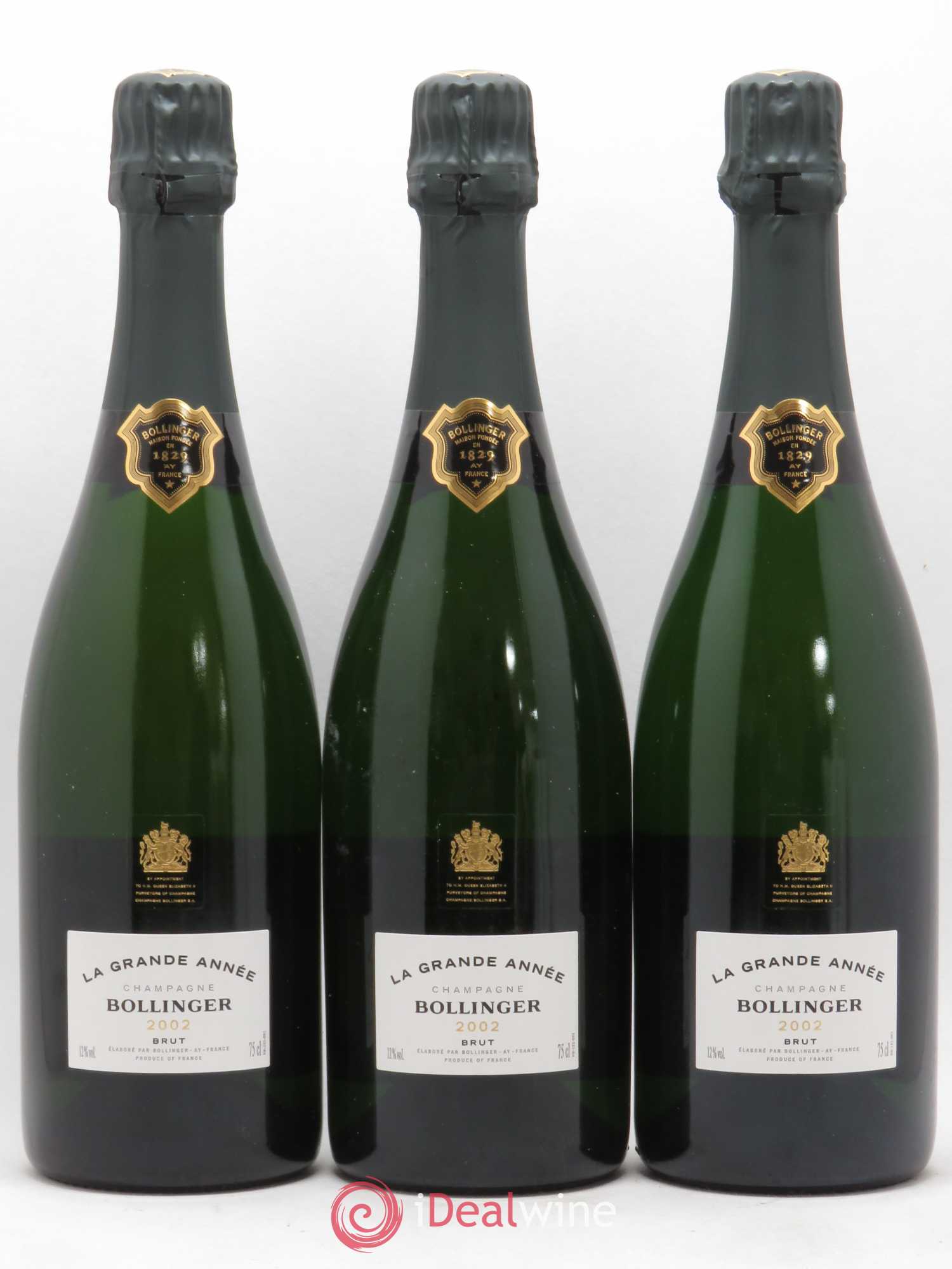La Grande Année Brut Bollinger 2002 - Lot de 3 bouteilles - 0