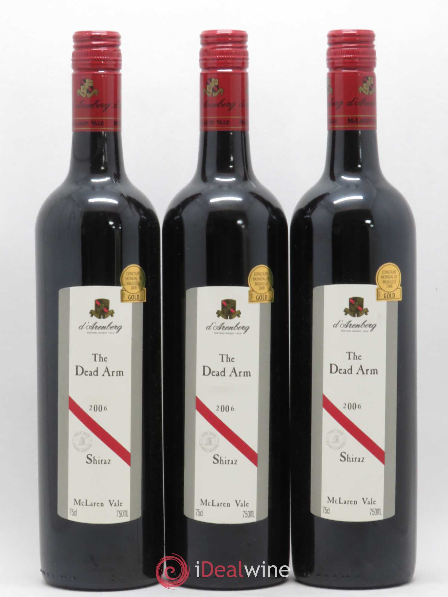 McLaren Vale d'Arenberg The Dead Arm - Syrah 2006 - Lot de 3 bouteilles - 0