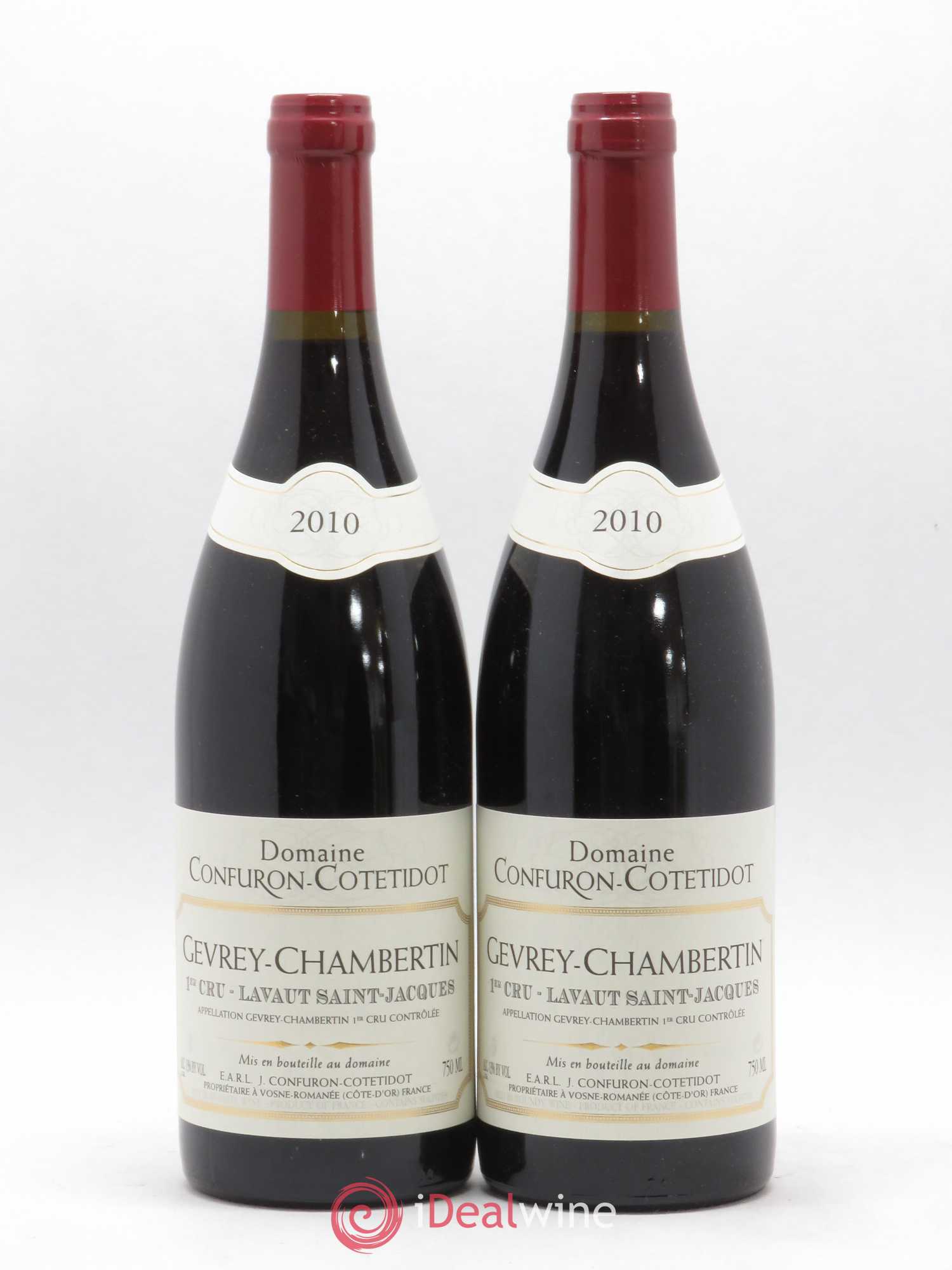Gevrey-Chambertin 1er Cru Lavaut Saint-Jacques Confuron-Cotetidot 2010 - Lot de 2 bouteilles - 0