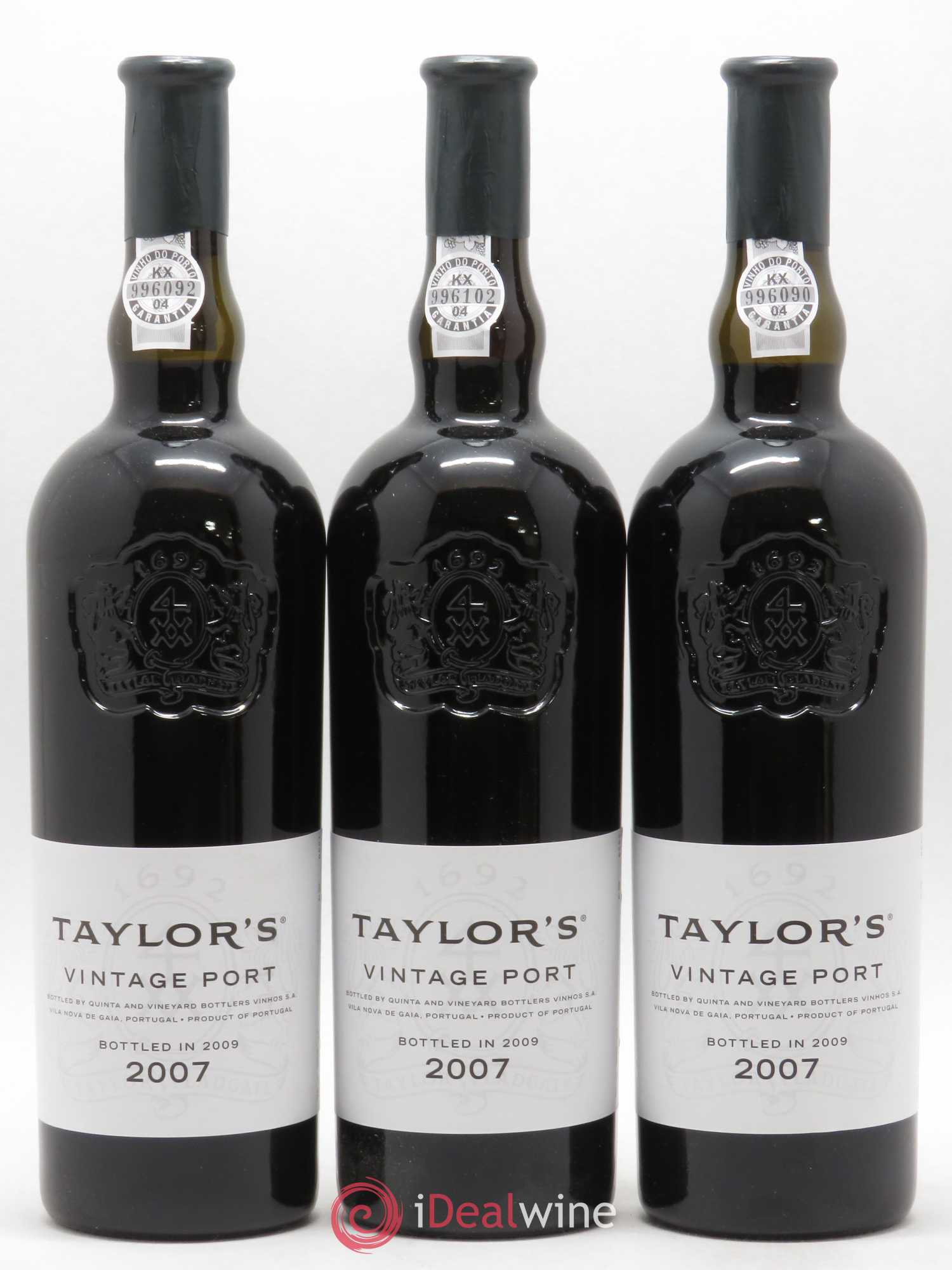 Porto Taylor's Vintage 2007 - Lot de 3 bouteilles - 0