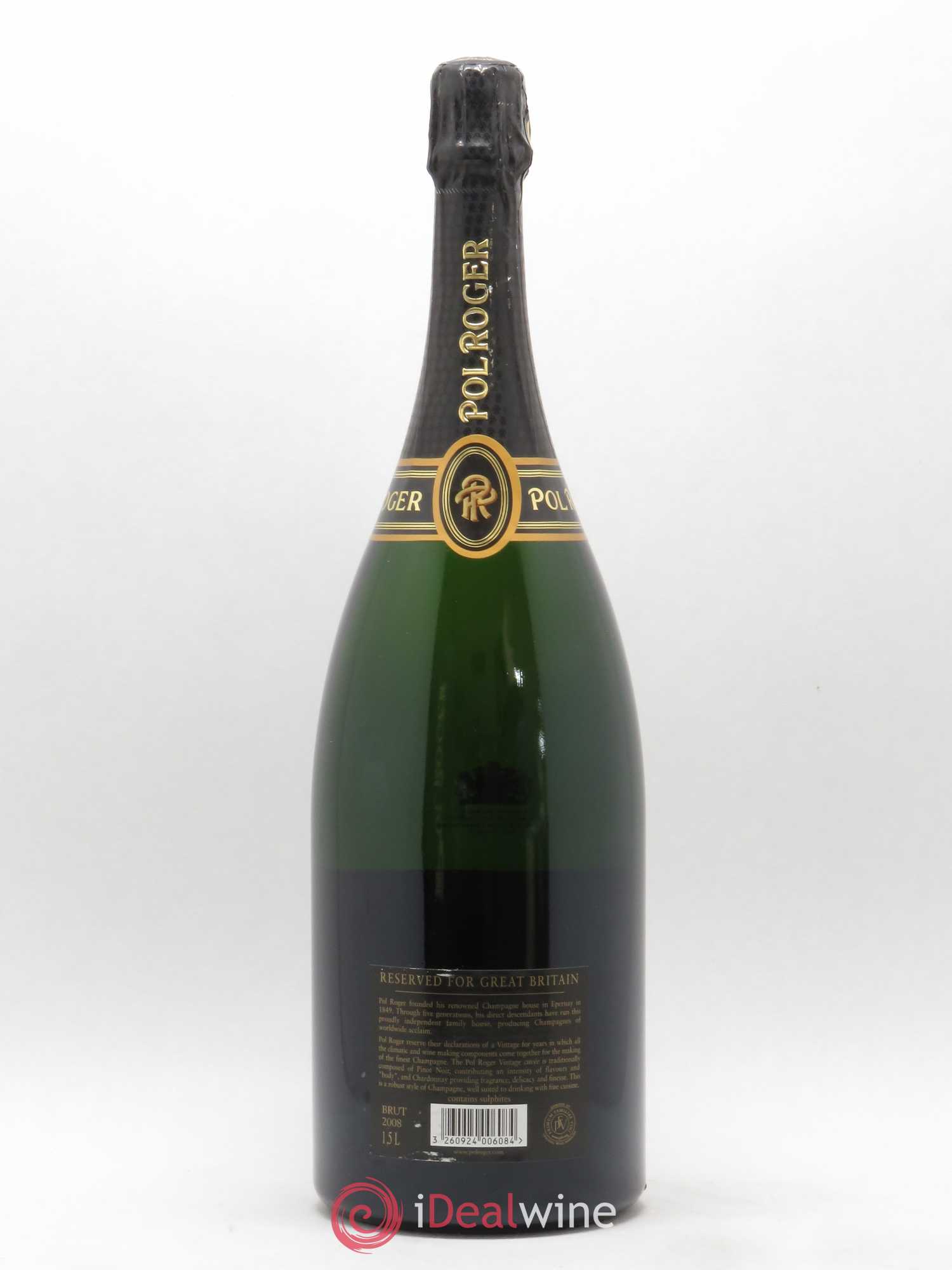 Brut Vintage Pol Roger 2008 - Lot de 1 magnum - 1