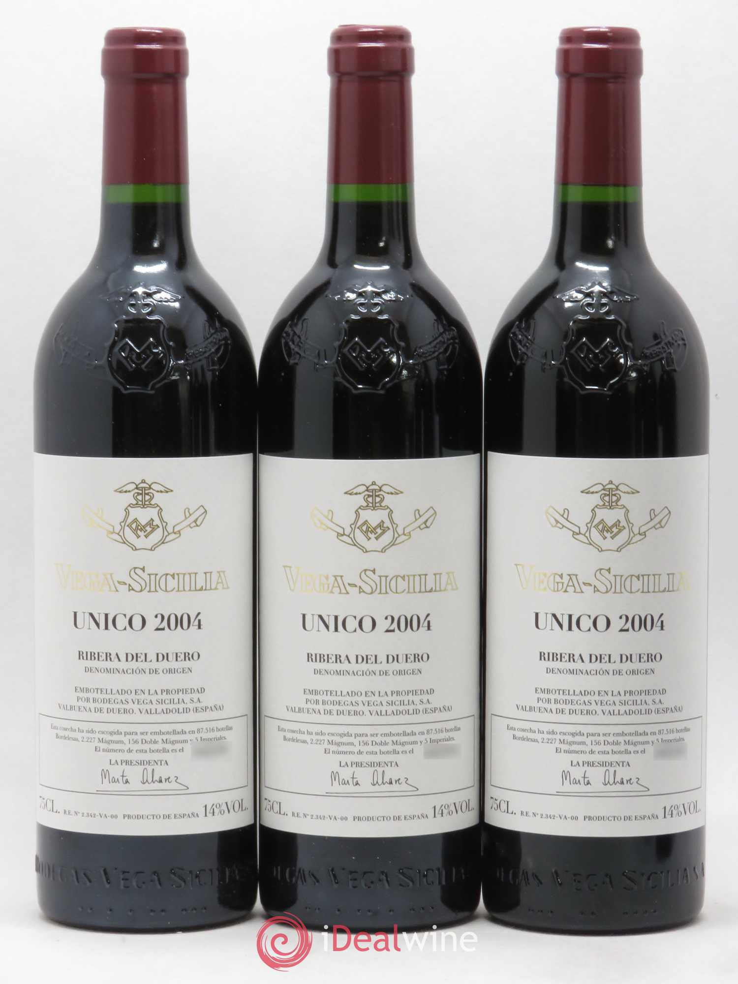 Ribera Del Duero DO Vega Sicilia Unico Famille Alvarez 2004 - Lot de 6 bouteilles - 1