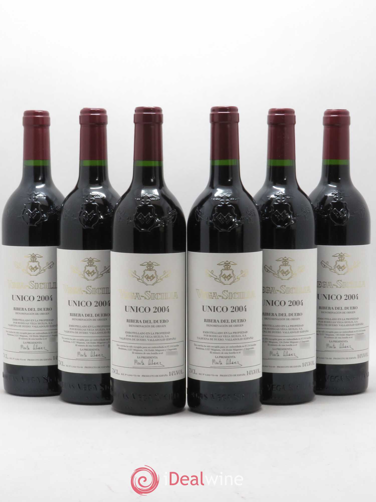 Ribera Del Duero DO Vega Sicilia Unico Famille Alvarez 2004 - Lot de 6 bouteilles - 0