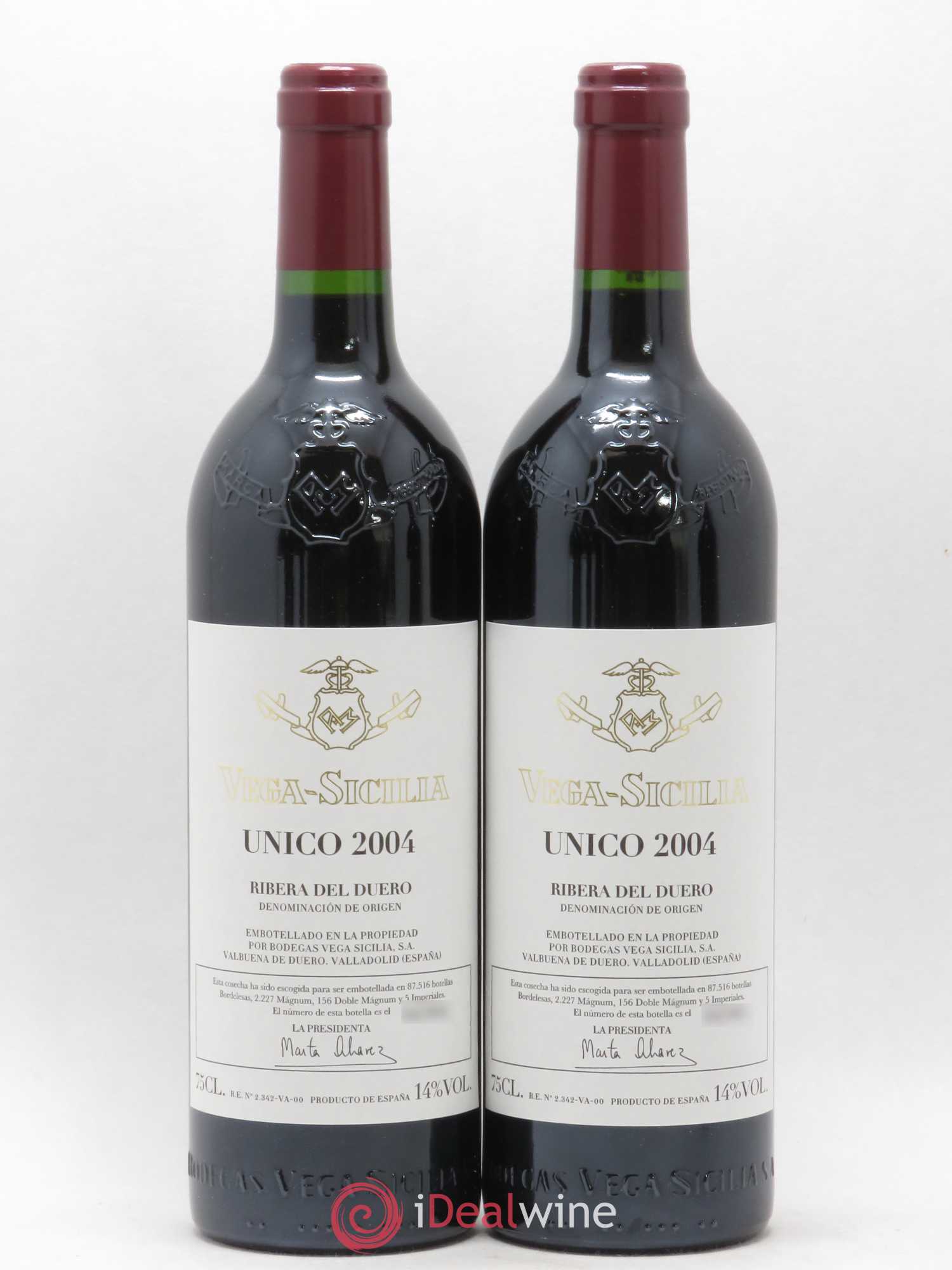 Ribera Del Duero DO Vega Sicilia Unico Famille Alvarez 2004 - Lot de 2 bouteilles - 0