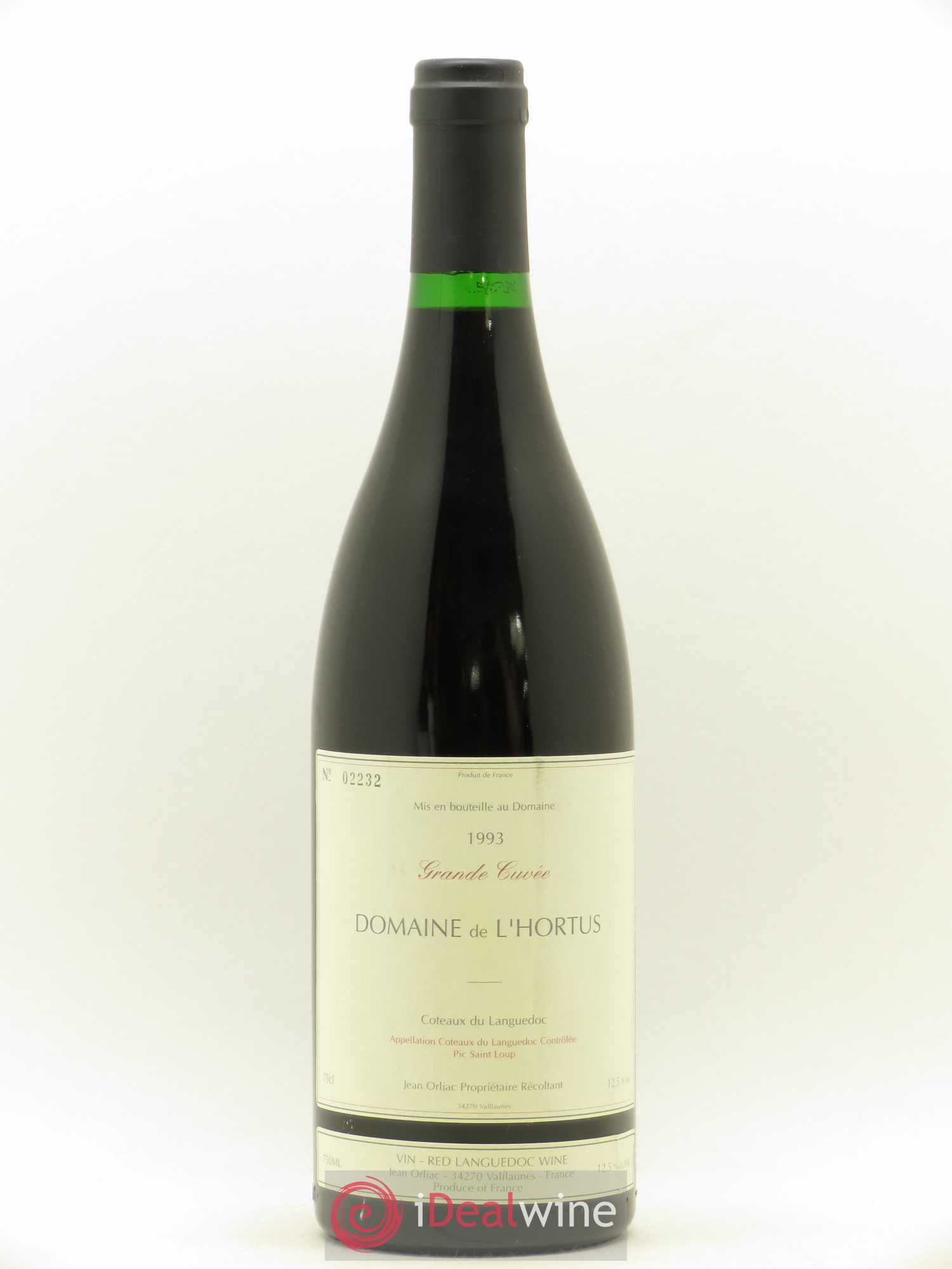 Pic Saint-Loup Domaine de L'Hortus Grande Cuvée Famille Orliac 1993 - Lot de 1 bouteille - 0
