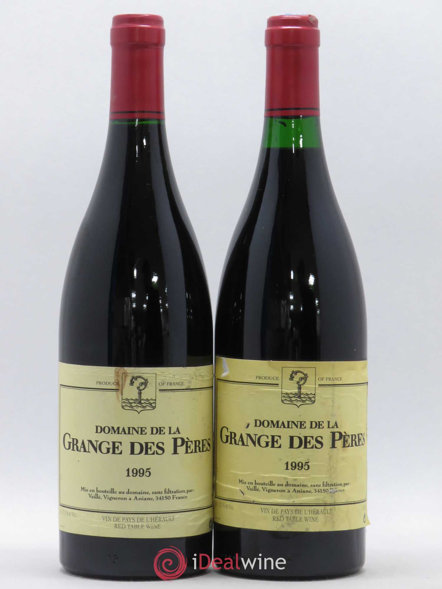 Pays d'Hérault Grange des Pères Laurent Vaillé 1995 - Lot de 2 bouteilles - 0