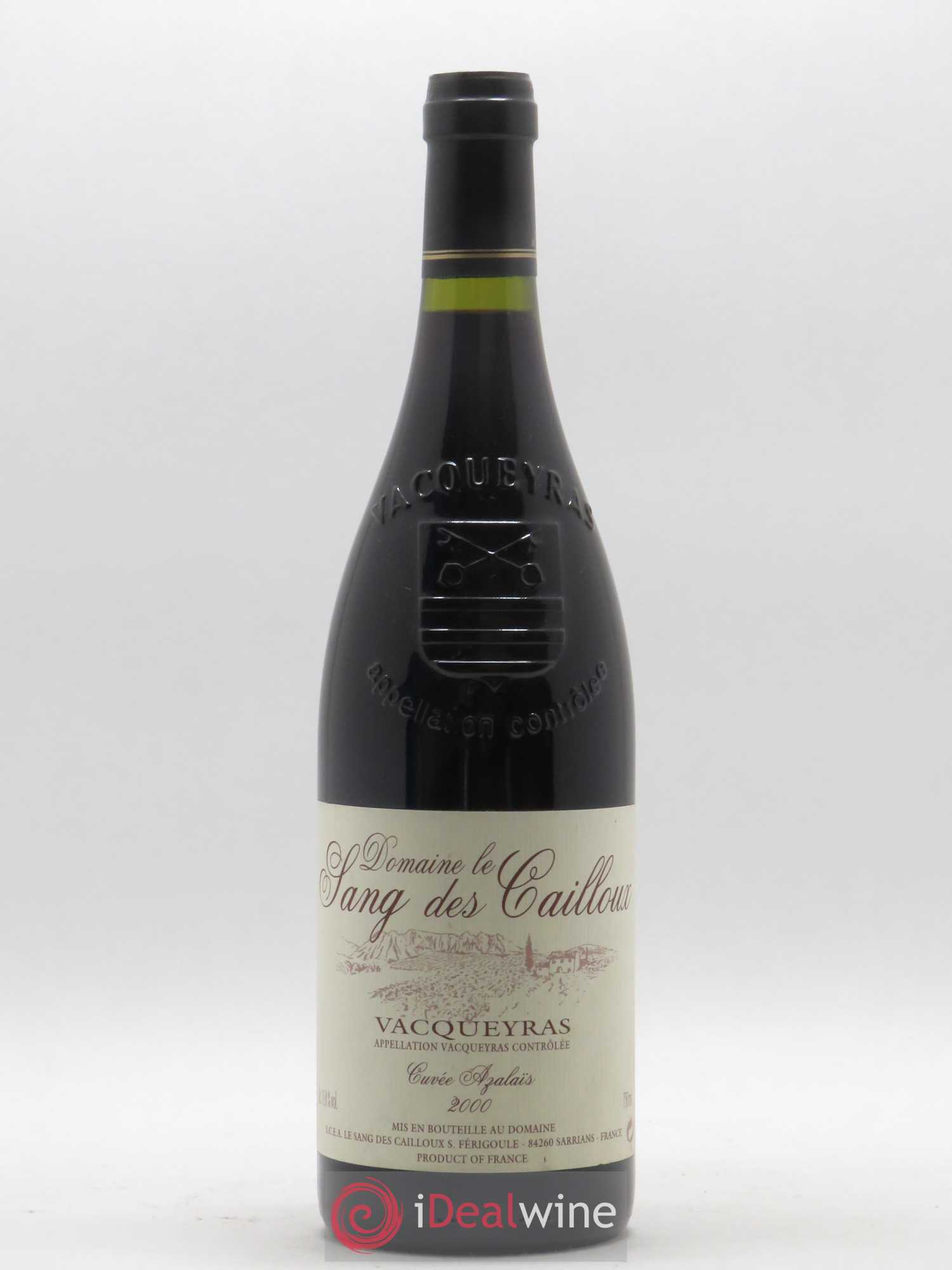Vacqueyras Azalaïs Le Sang des Cailloux 2000 - Lot de 1 bouteille - 0