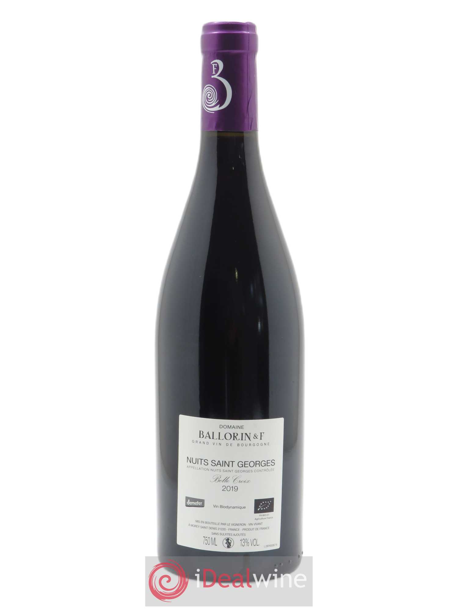 Nuits-Saint-Georges L'homme (anciennement Belle Croix) Ballorin & F(Domaine) 2019 - Lot de 1 bouteille - 1