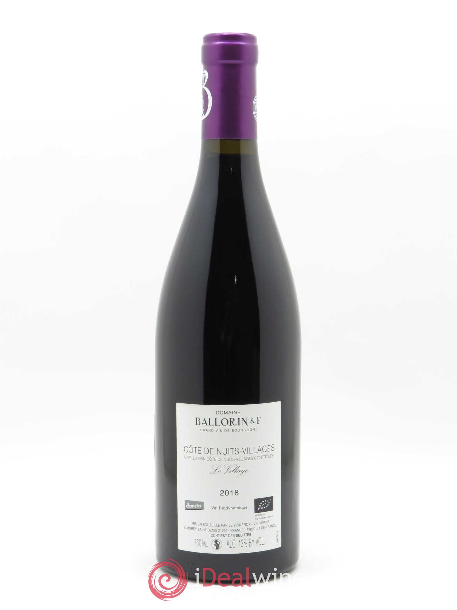 Côte de Nuits-Villages Le Village Ballorin & F(Domaine) 2018 - Lot de 1 bouteille - 1