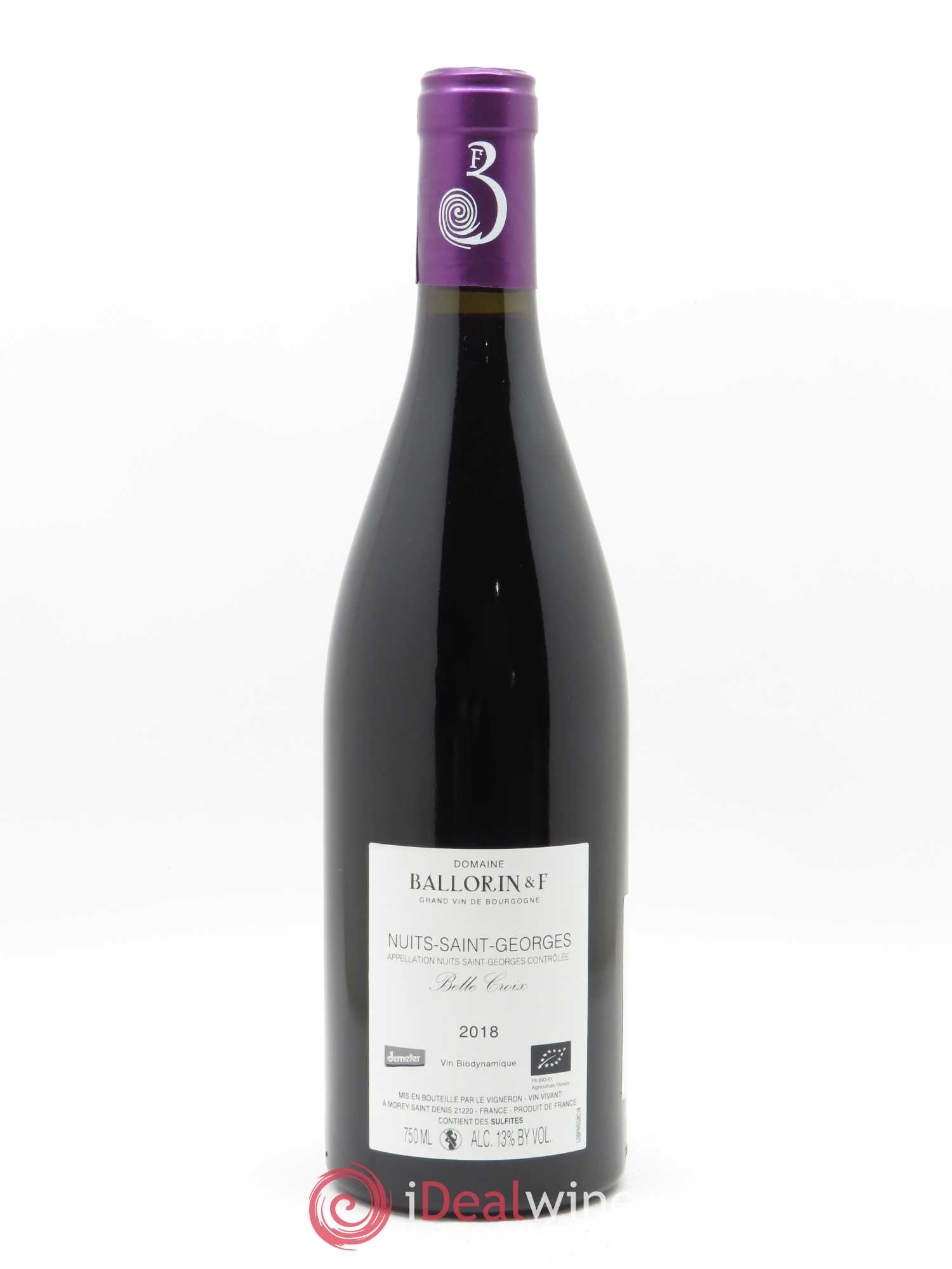 Nuits-Saint-Georges L'homme (anciennement Belle Croix) Ballorin & F(Domaine) 2018 - Lot de 1 bouteille - 1