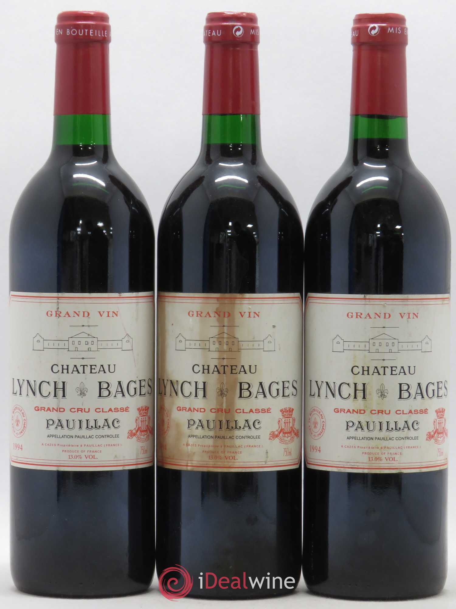 Château Lynch Bages 5ème Grand Cru Classé 1994 - Lot de 3 bouteilles - 0